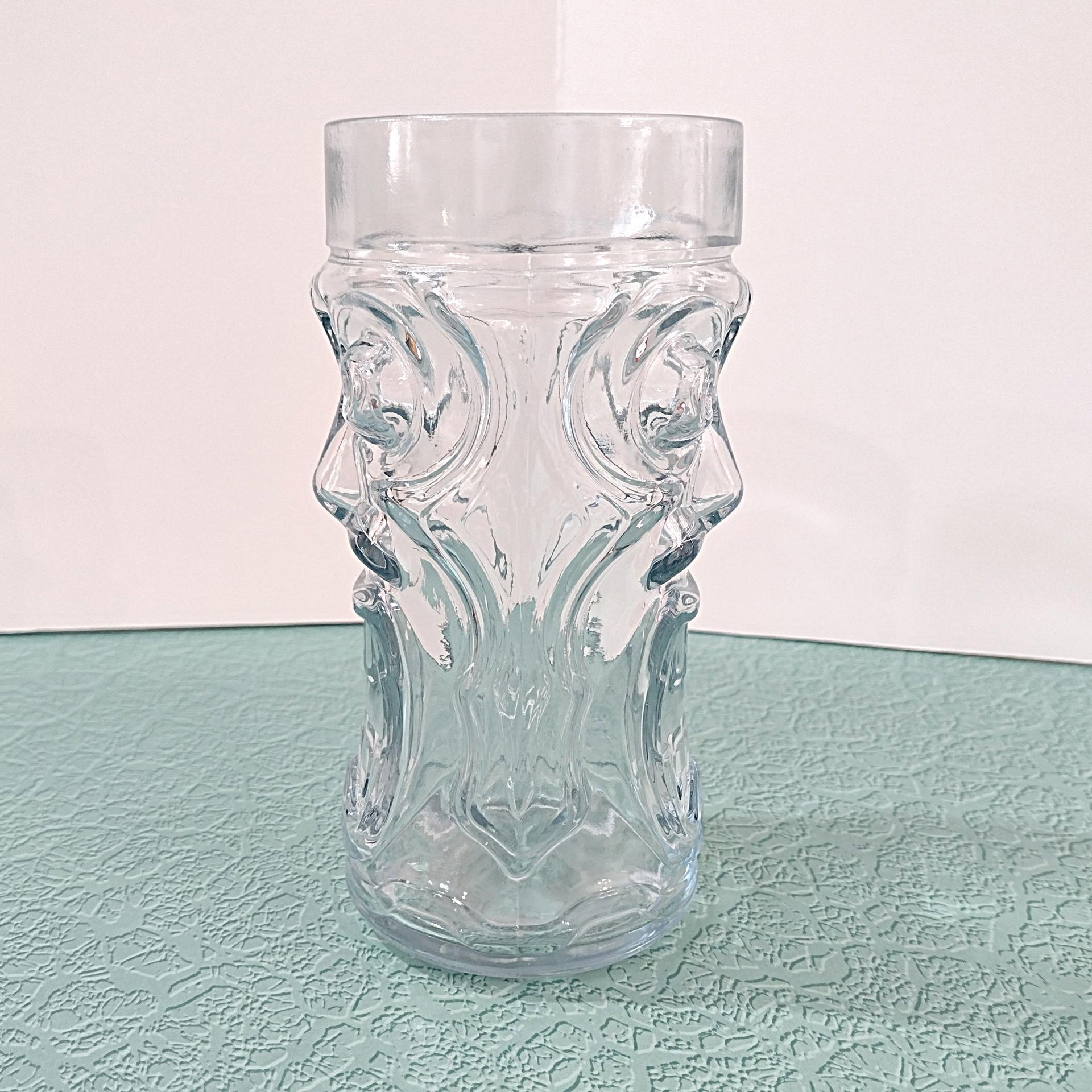Vintage Hawaiian Clear Glass Tiki Cup Mug