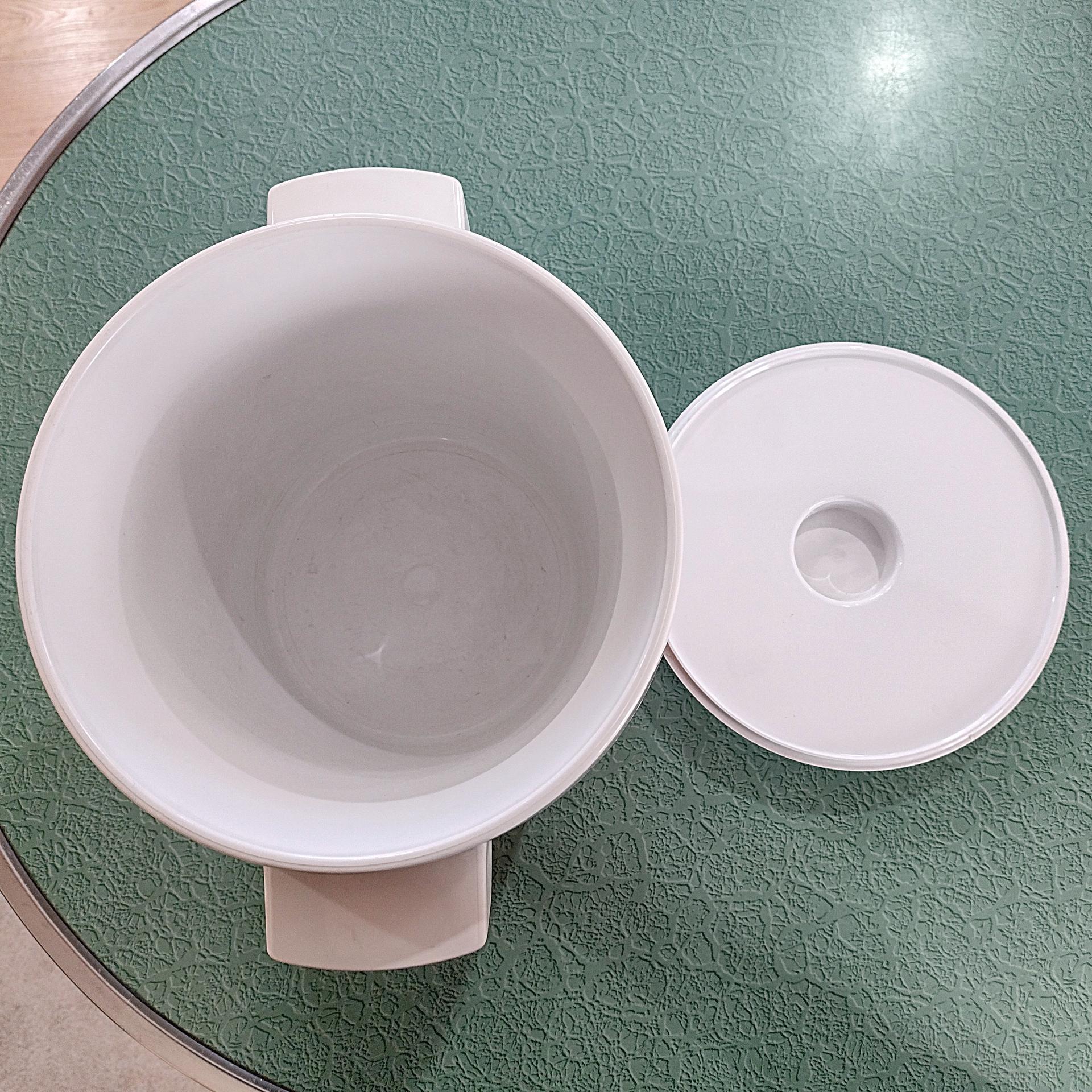 Vintage West Bend Thermo-Serve Insulated Ice Bucket, Embroidered Patchwork Design, 1970's Retro Barware