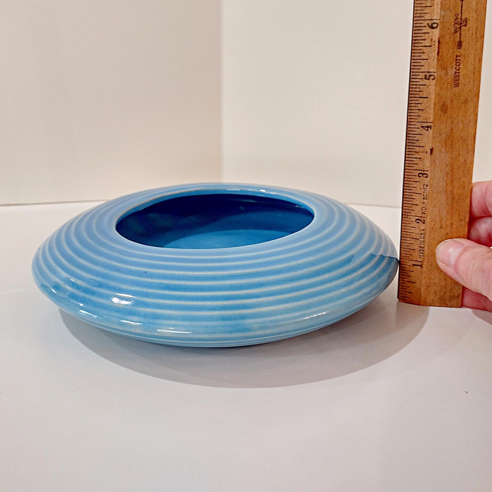 Vintage Aqua Blue Ceramic Ikebana Vase, Jonathan Adler Happy Chic Planter Pot