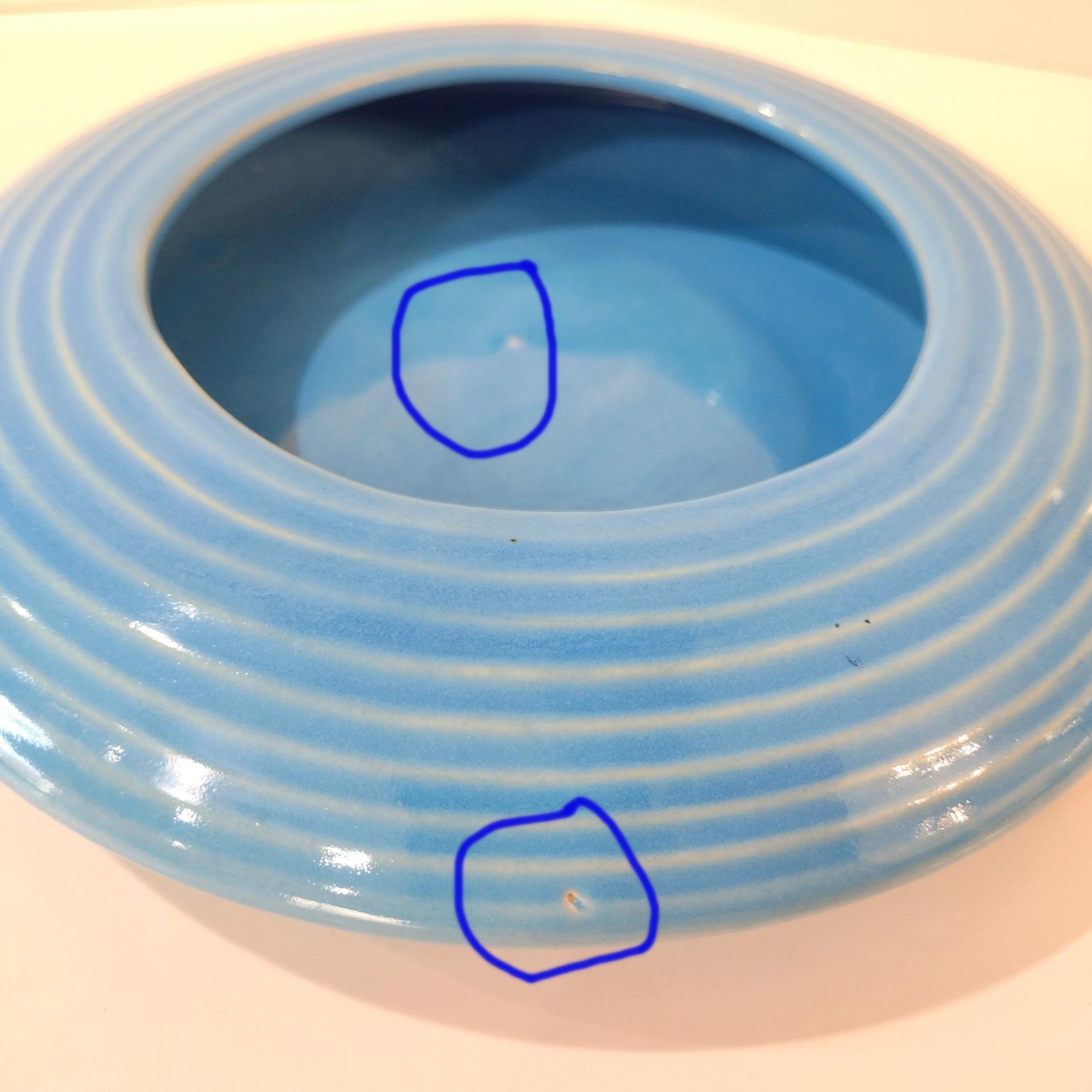 Vintage Aqua Blue Ceramic Ikebana Vase, Jonathan Adler Happy Chic Planter Pot