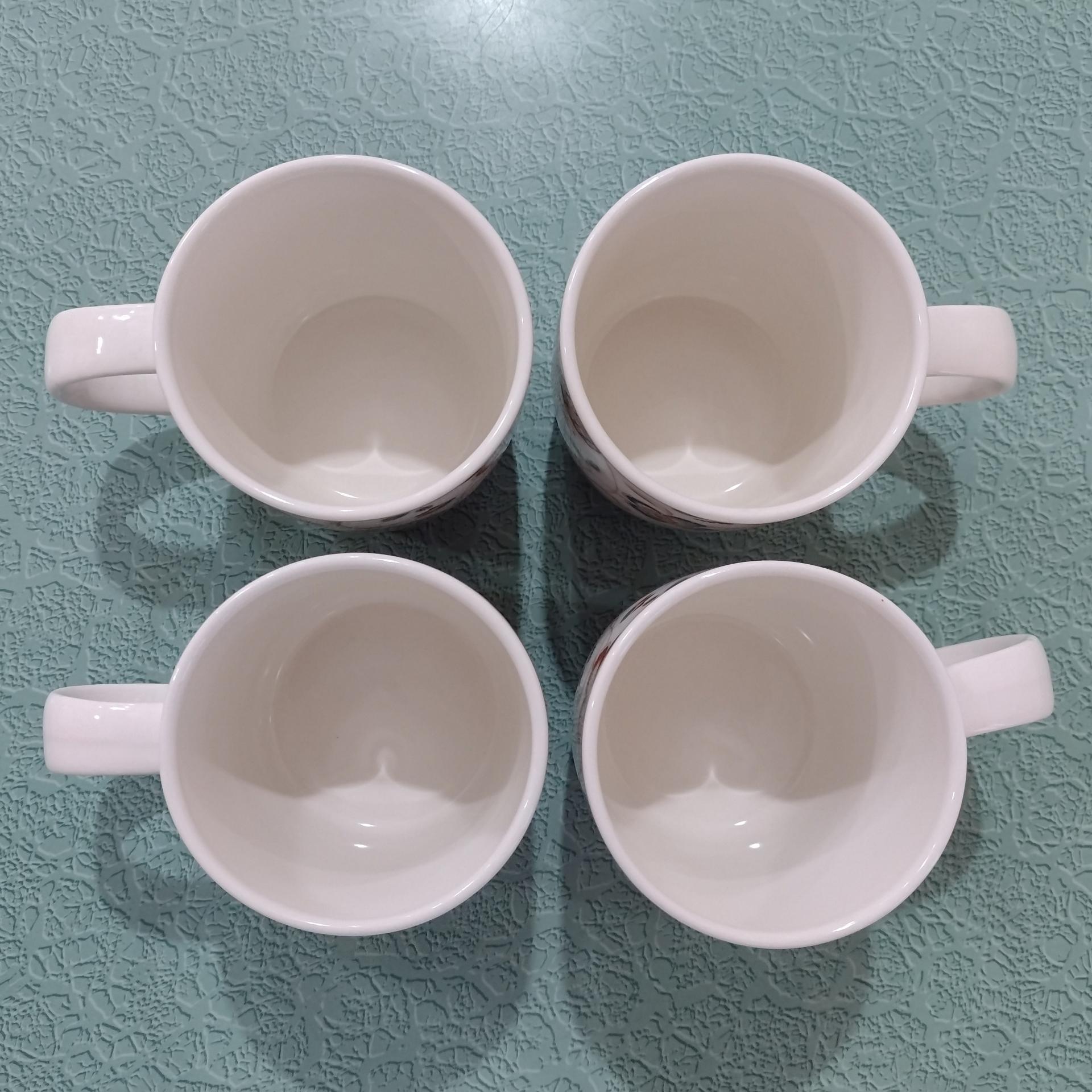 Vintage Churchill Jacobean Ceramic Coffee Tea Mugs, Set of Four, Red and Blue Floral Mugs