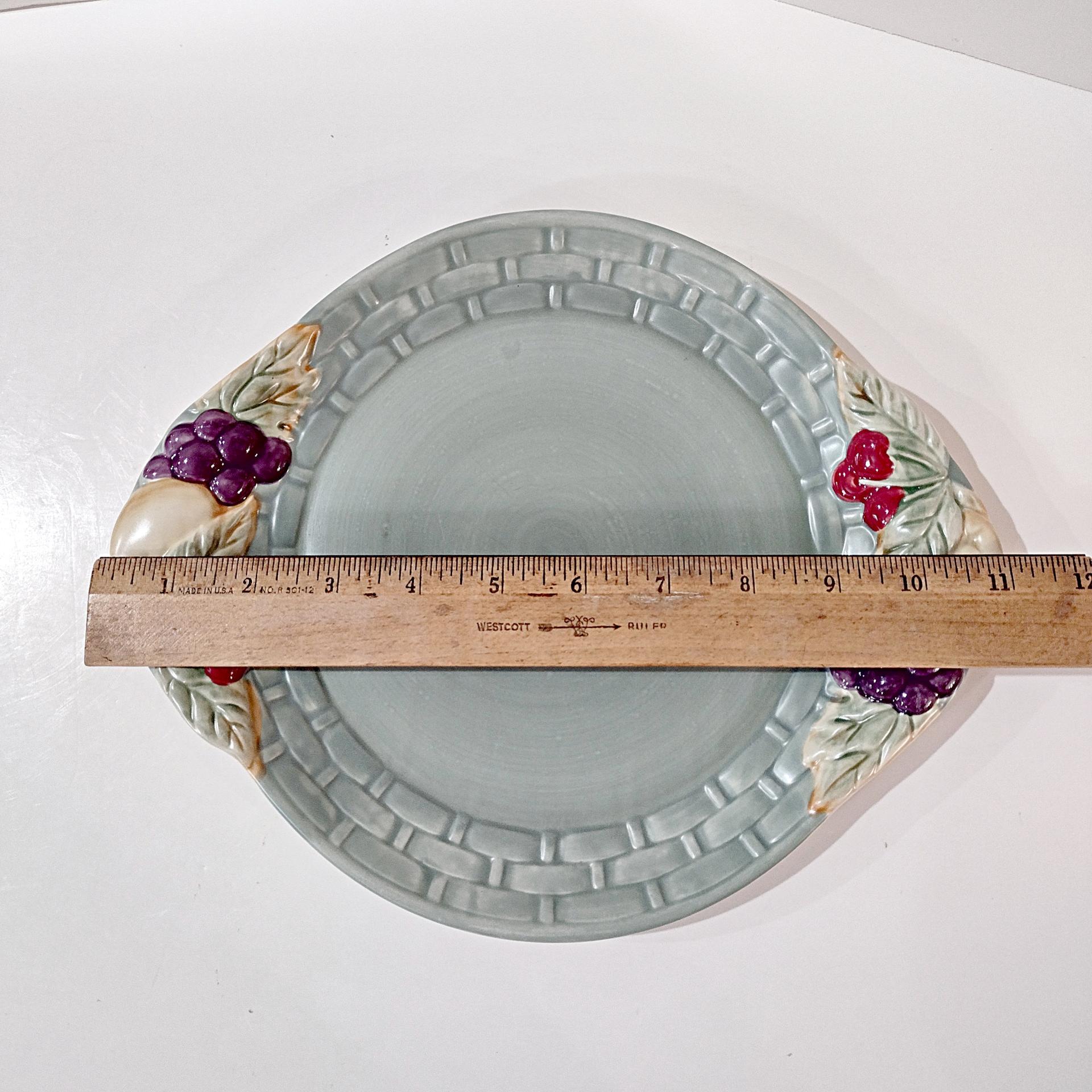 Vintage Pfaltzgraff Jamberry Cake Plate, Handled Plate with Fruit Motif