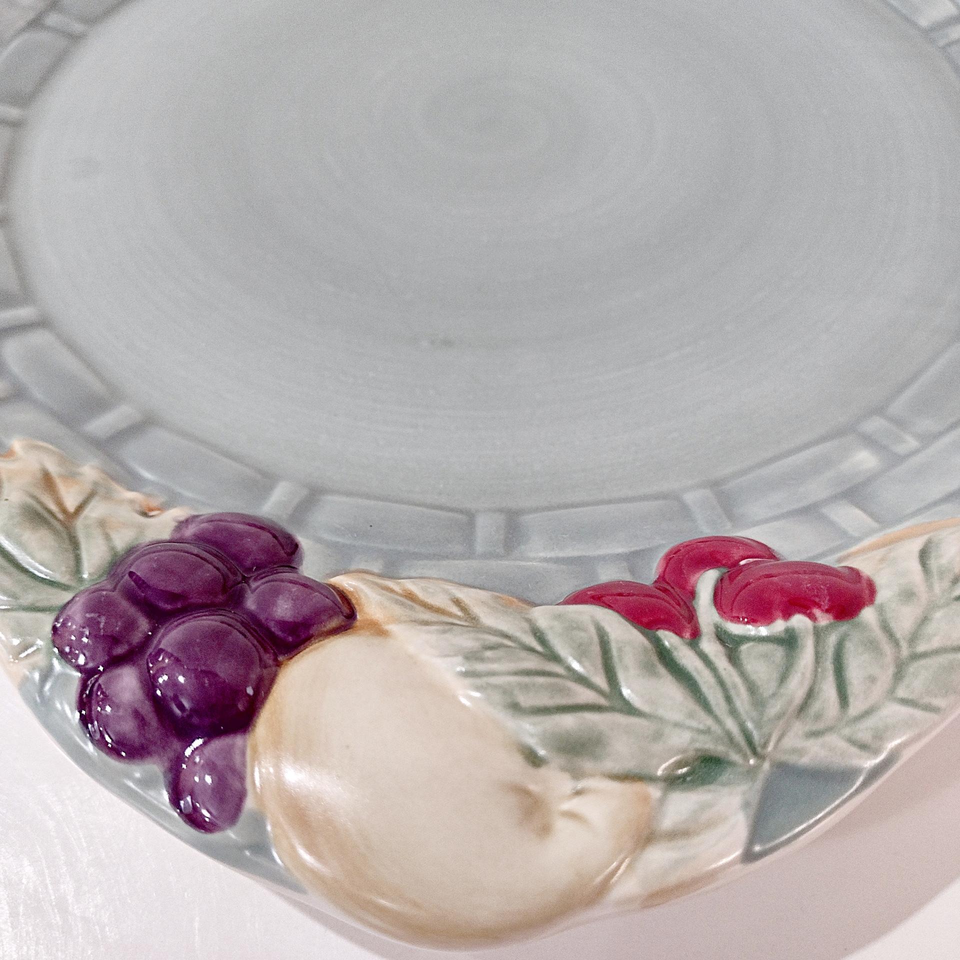 Vintage Pfaltzgraff Jamberry Cake Plate, Handled Plate with Fruit Motif