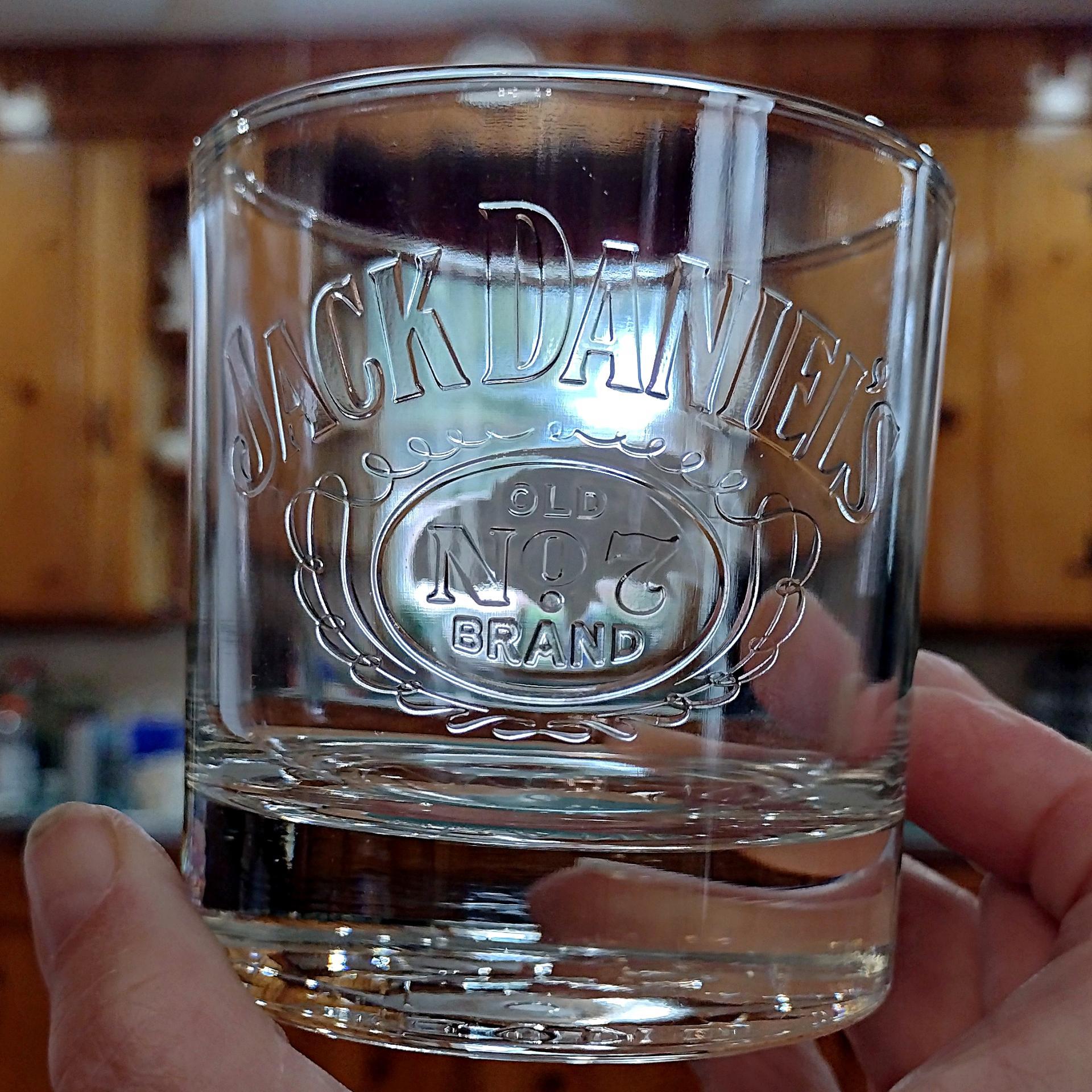 Vintage Baltimore Ravens Football Team Logo Jack Daniels Old No 7 Whiskey Lowball Rocks Glasses, Set of 2
