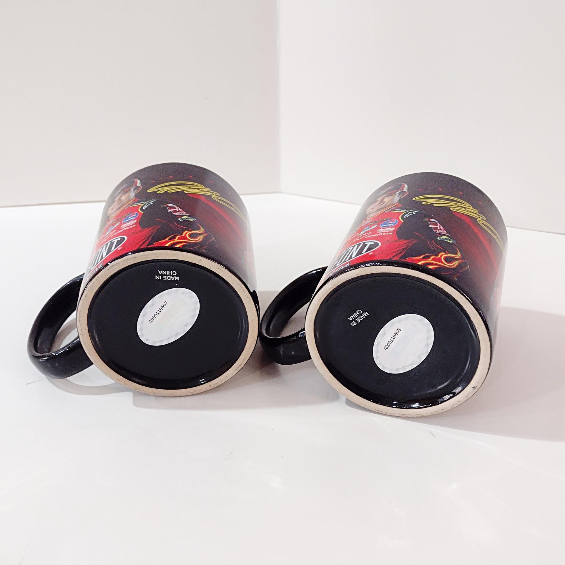 Vintage Jeff Gordon #24 NASCAR Ceramic Mugs, Set of 2