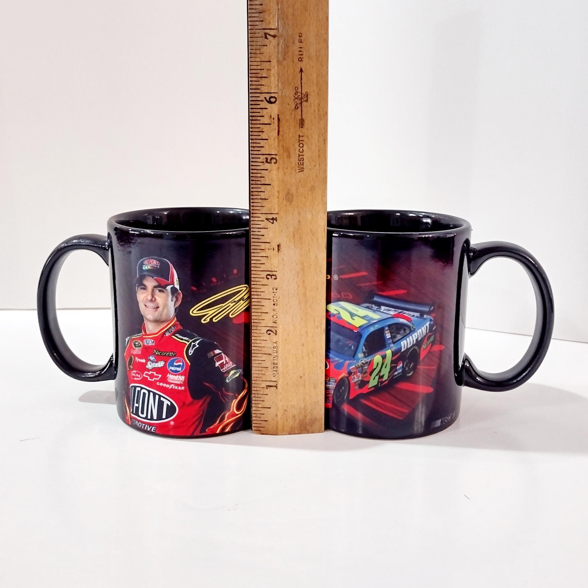 Vintage Jeff Gordon #24 NASCAR Ceramic Mugs, Set of 2