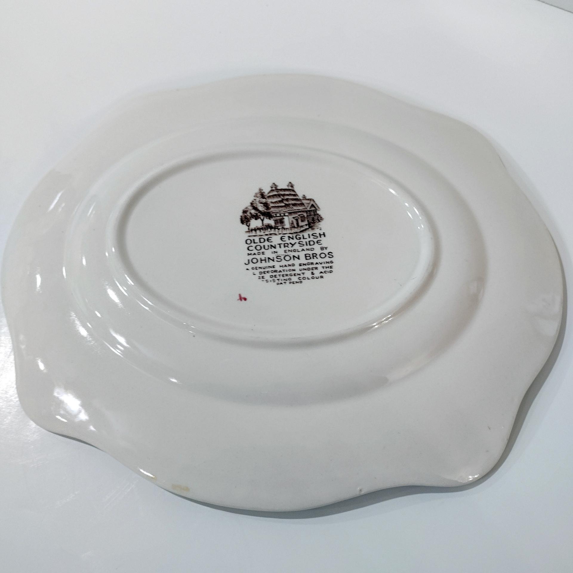 Vintage Johnson Brothers Olde English Countryside Brown Multi Color Serving Platter