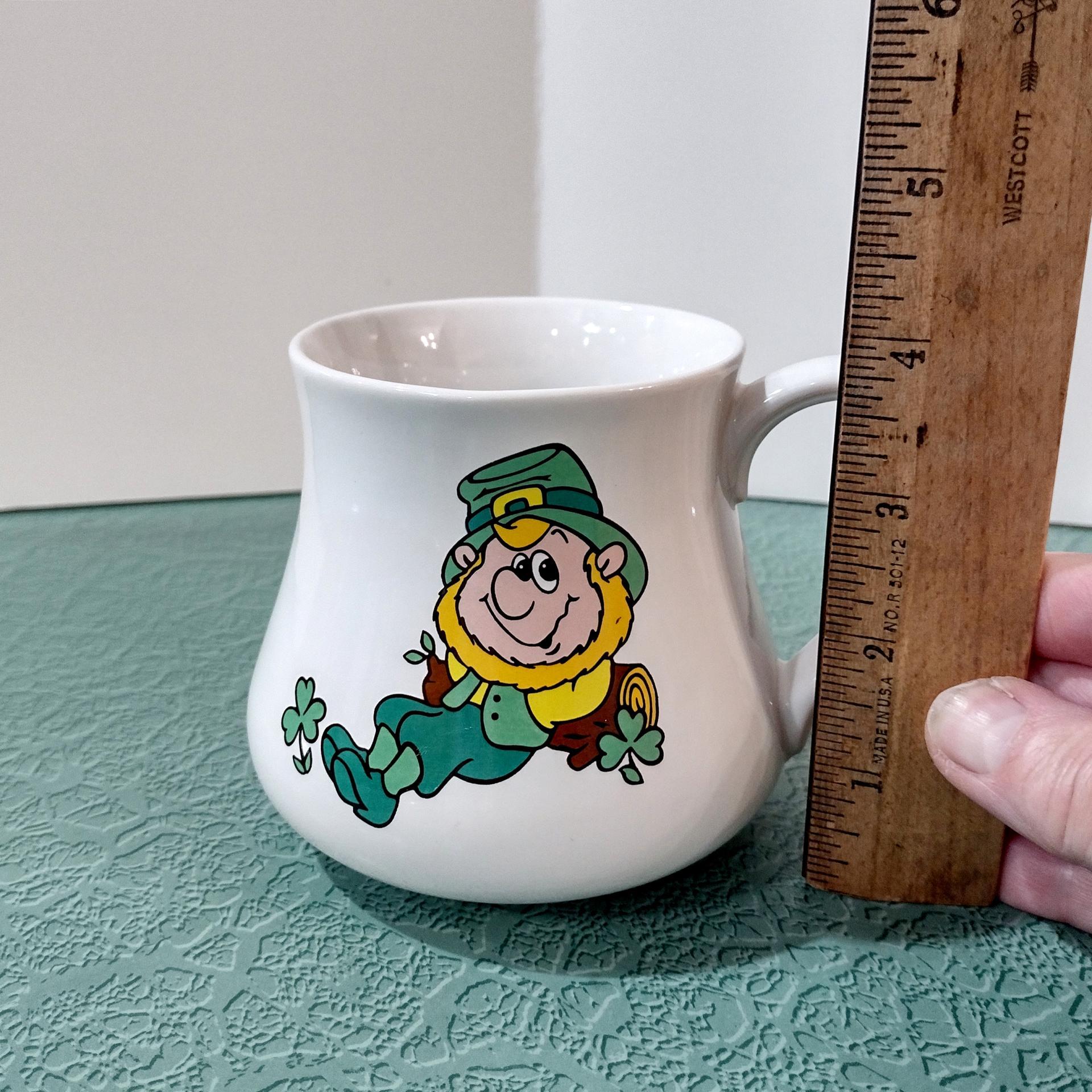 Vintage Kiss Me I'm Irish Coffee Mug, Leprechaun St. Patrick's Day Gift