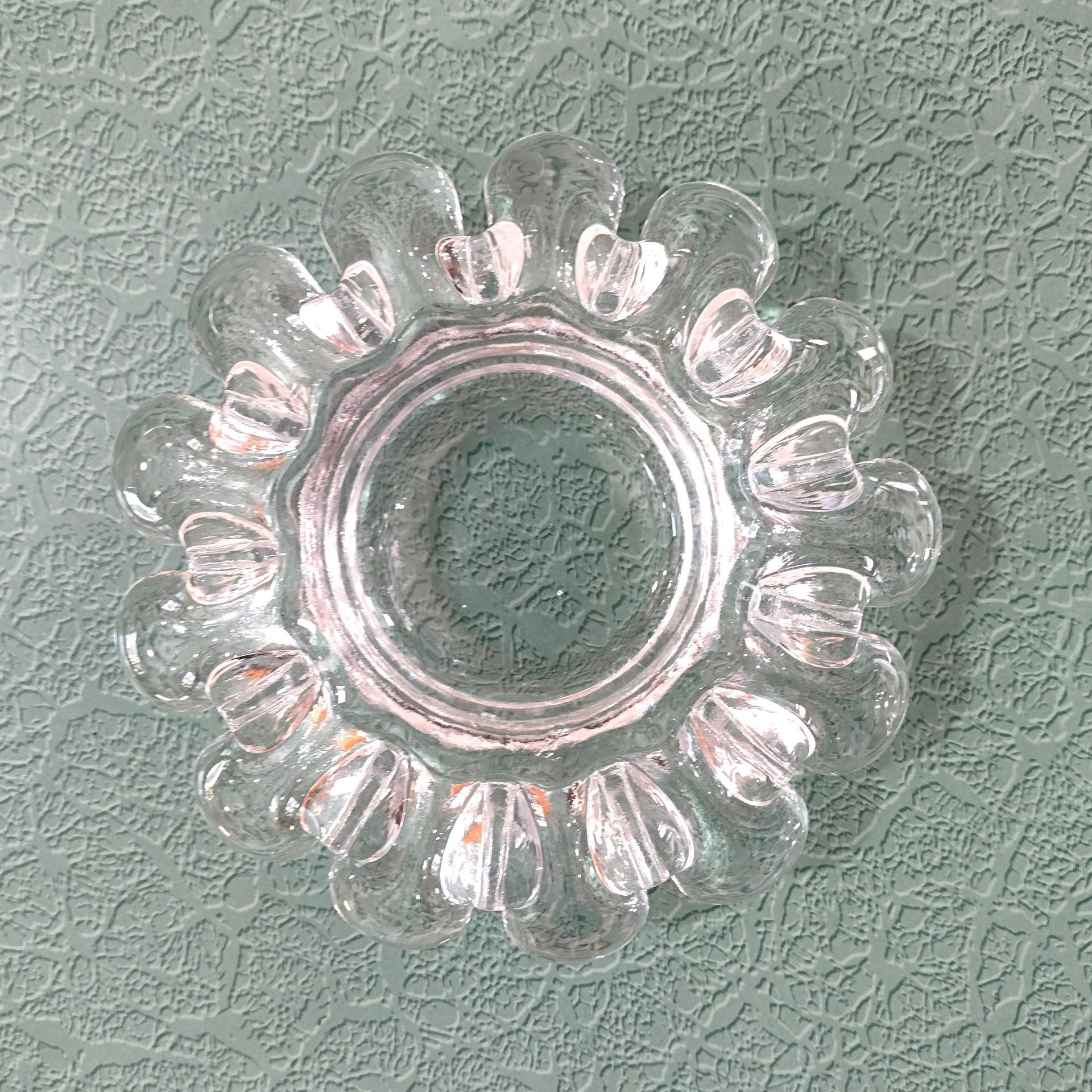 Vintage Kosta Boda Goran Warrf Krinolin Pillar Candle Holder or Ashtray, Swedish Scandinavian Art Glass