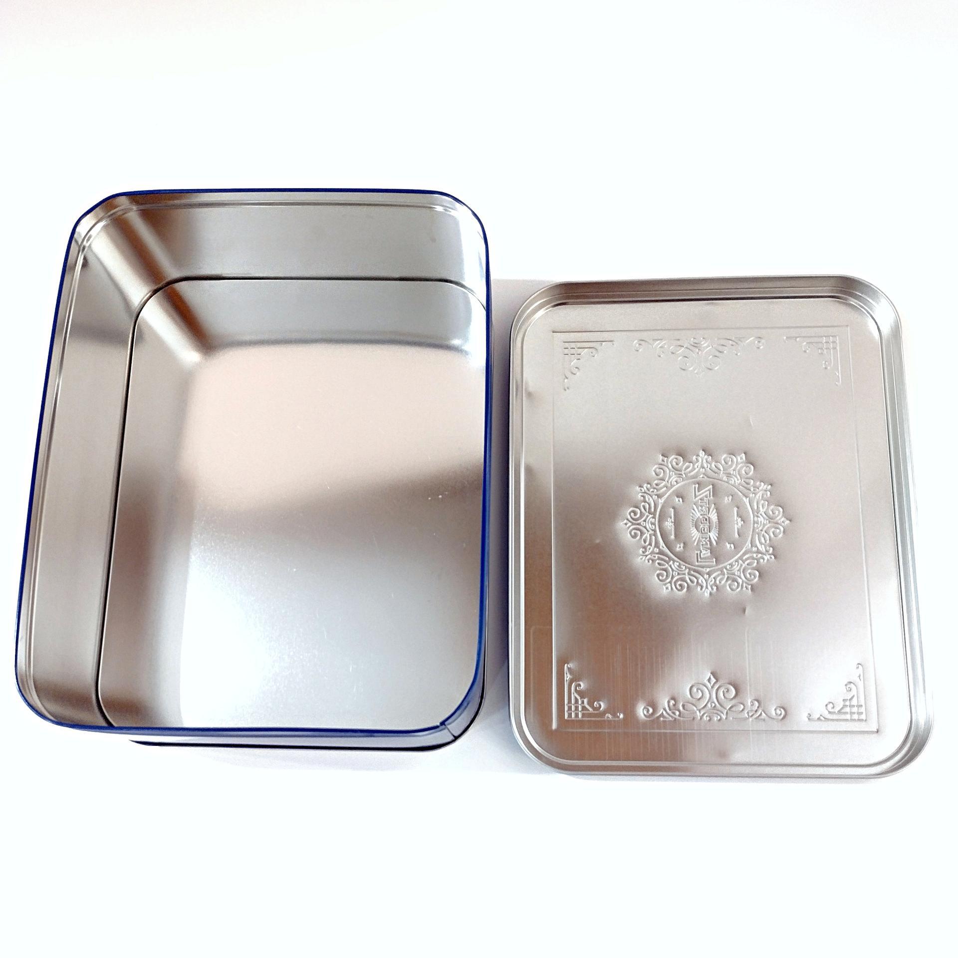 Vintage Large Blue Cookie Storage Tin, LambertZ Metal Tin Box