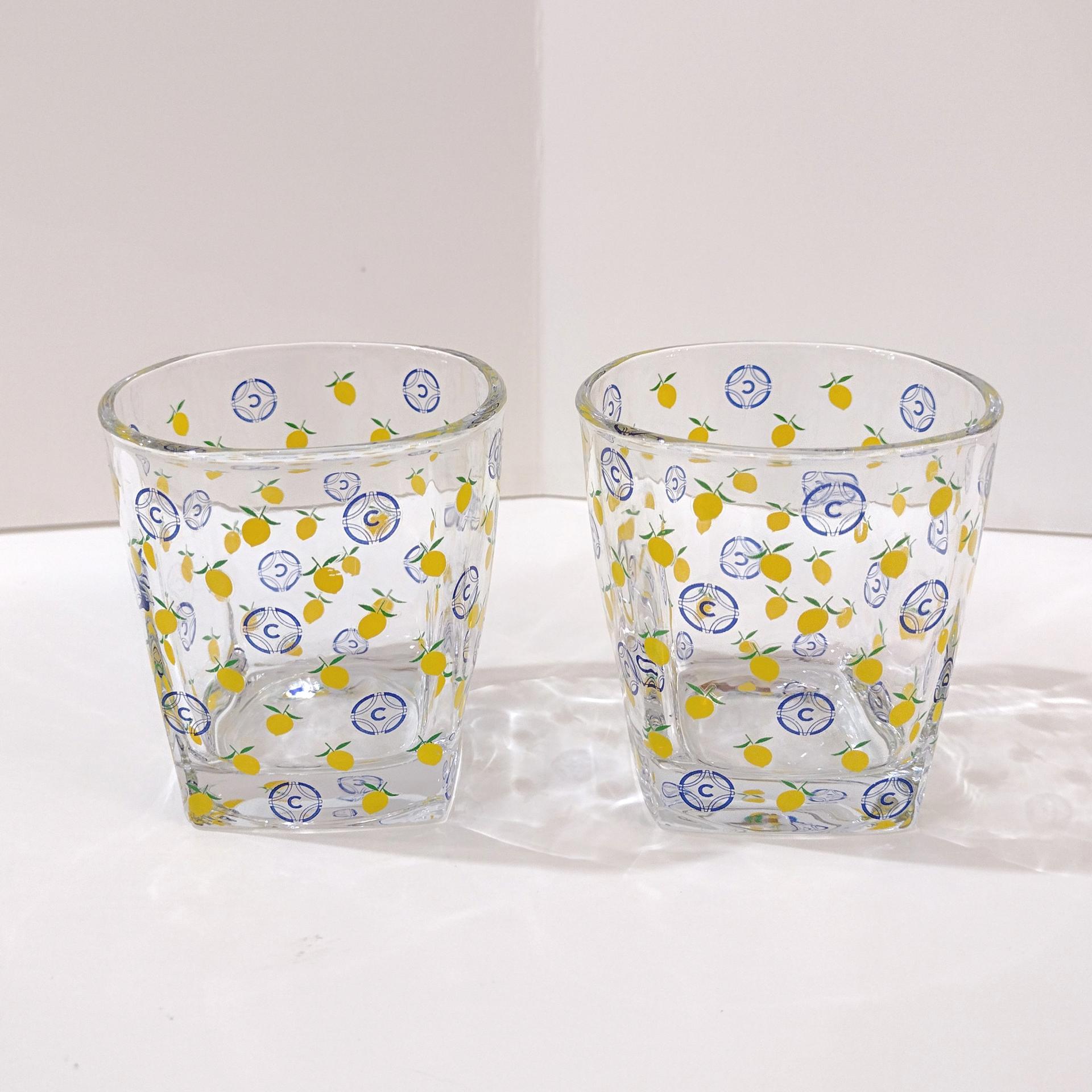 Vintage Ciroc Lemon Vodka Lowball Glasses, Set of Two