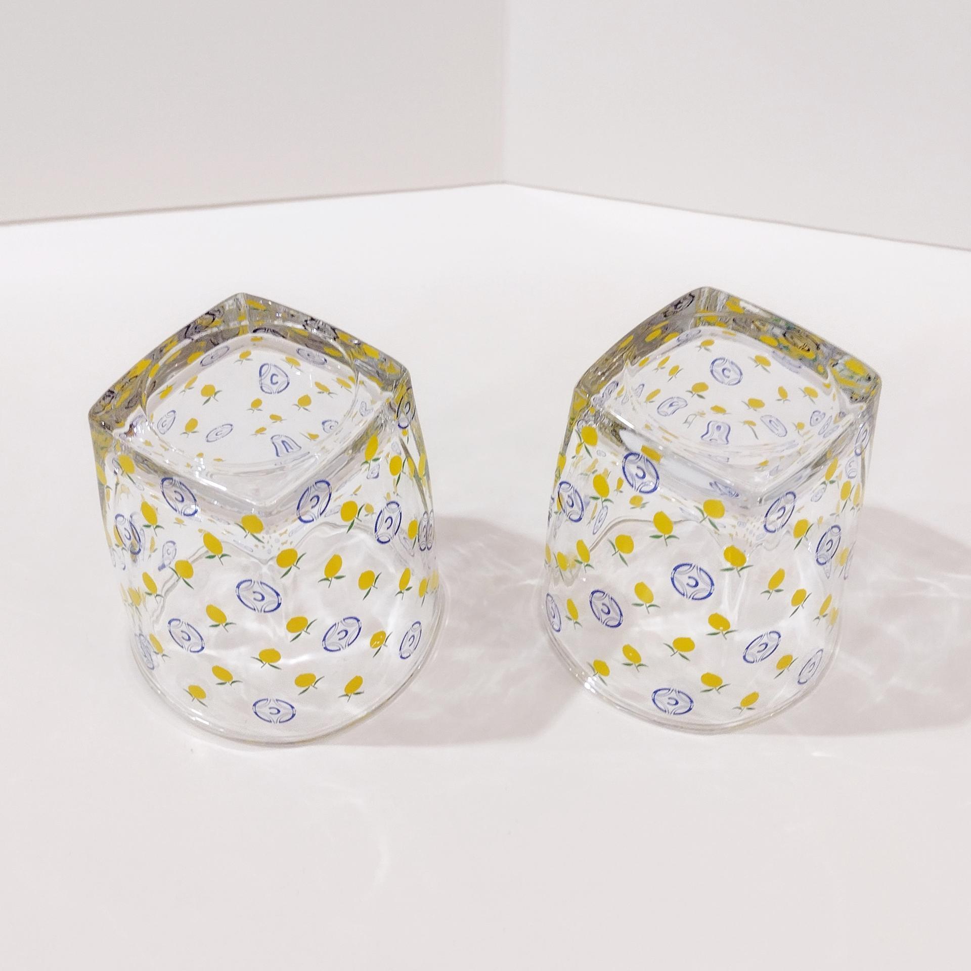 Vintage Ciroc Lemon Vodka Lowball Glasses, Set of Two