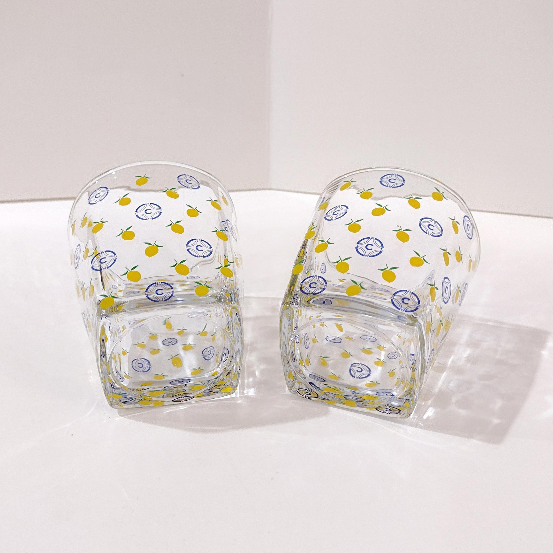 Vintage Ciroc Lemon Vodka Lowball Glasses, Set of Two