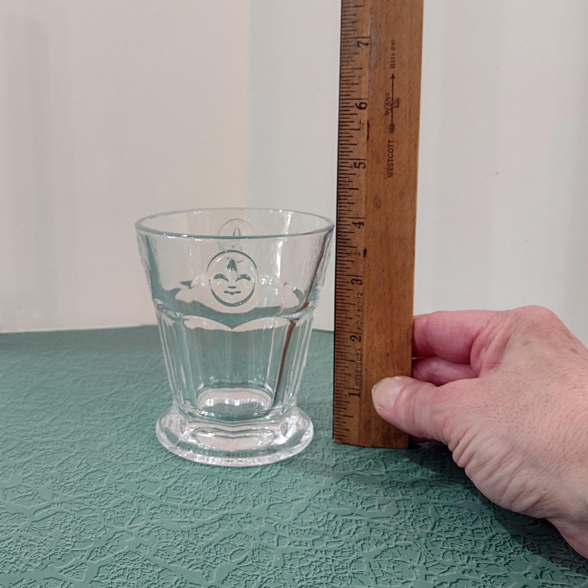 Vintage Fleur de Lis Rocks Glasses, Set of Four, Fleur de Lis Lowball Cocktail Glasses