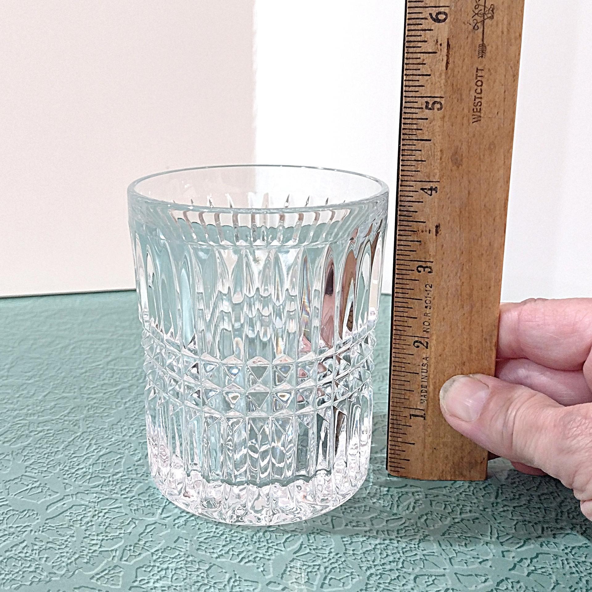 Vintage Fostoria Aspen Double Old Fashioned Rocks Whisky Glass, MCM Retro Barware