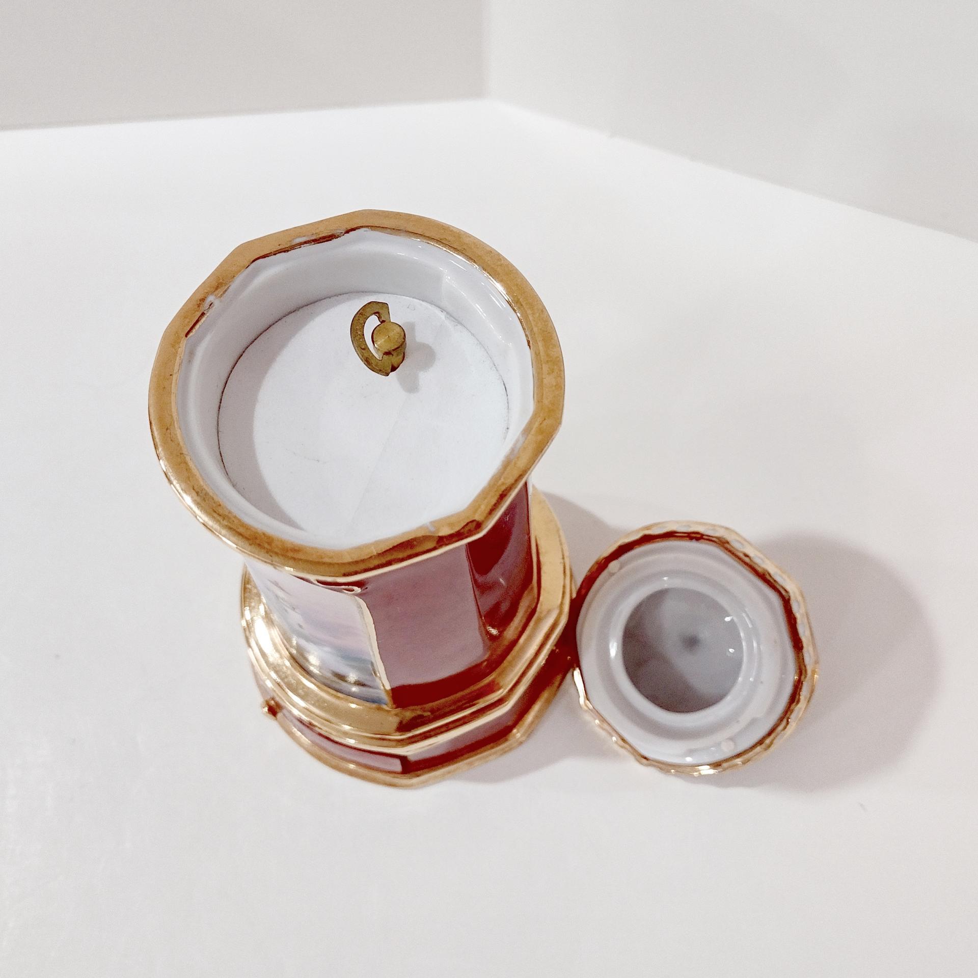 Vintage Thomas Kinkade Porcelain Lighthouse Music Box with Trinket Drawer, Seaside Reflections Beacon of Hope, Somewhere Out There Song