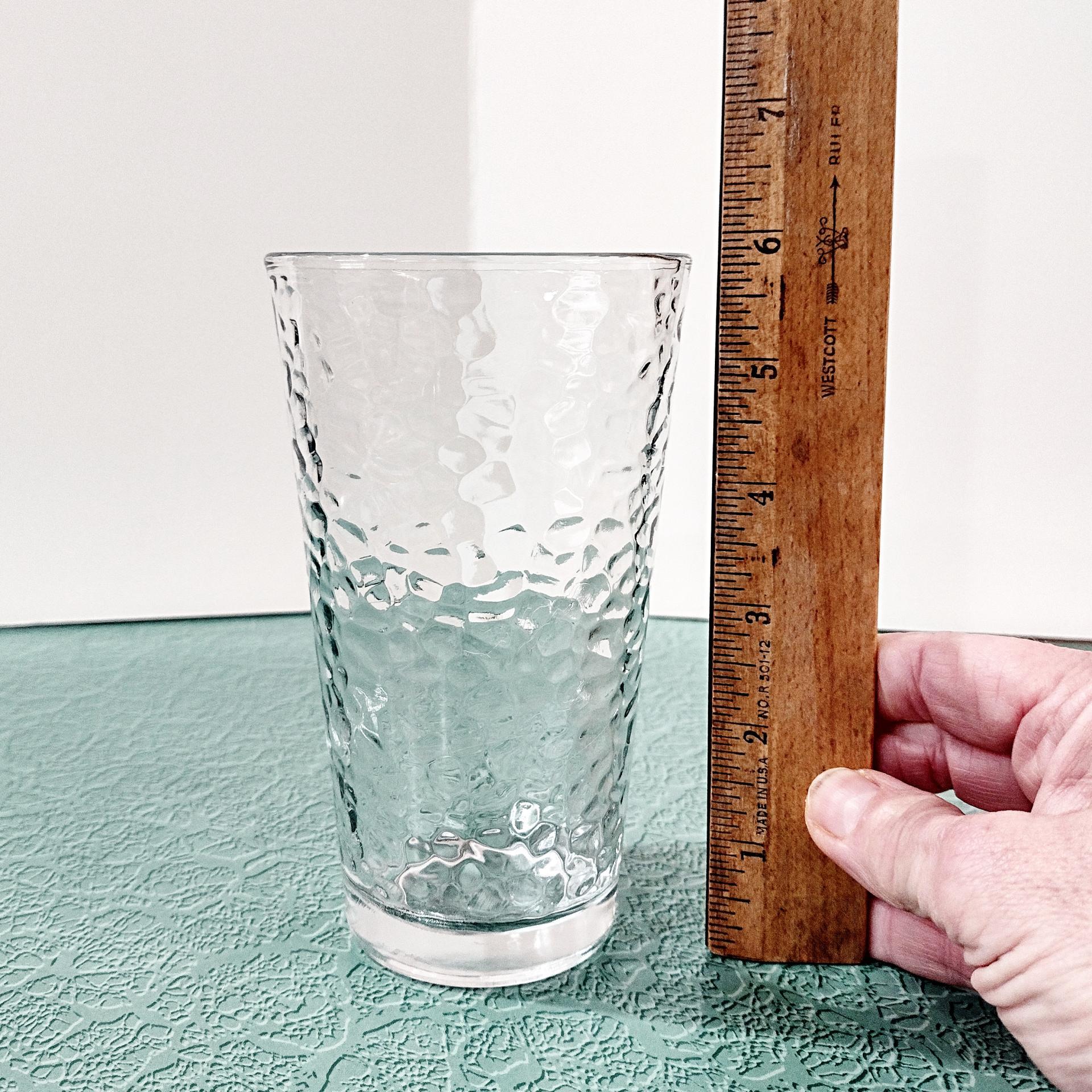 Vintage Libbey 16 Ounce Pebble Textured Tumblers Drinking Glasses, Set of Four