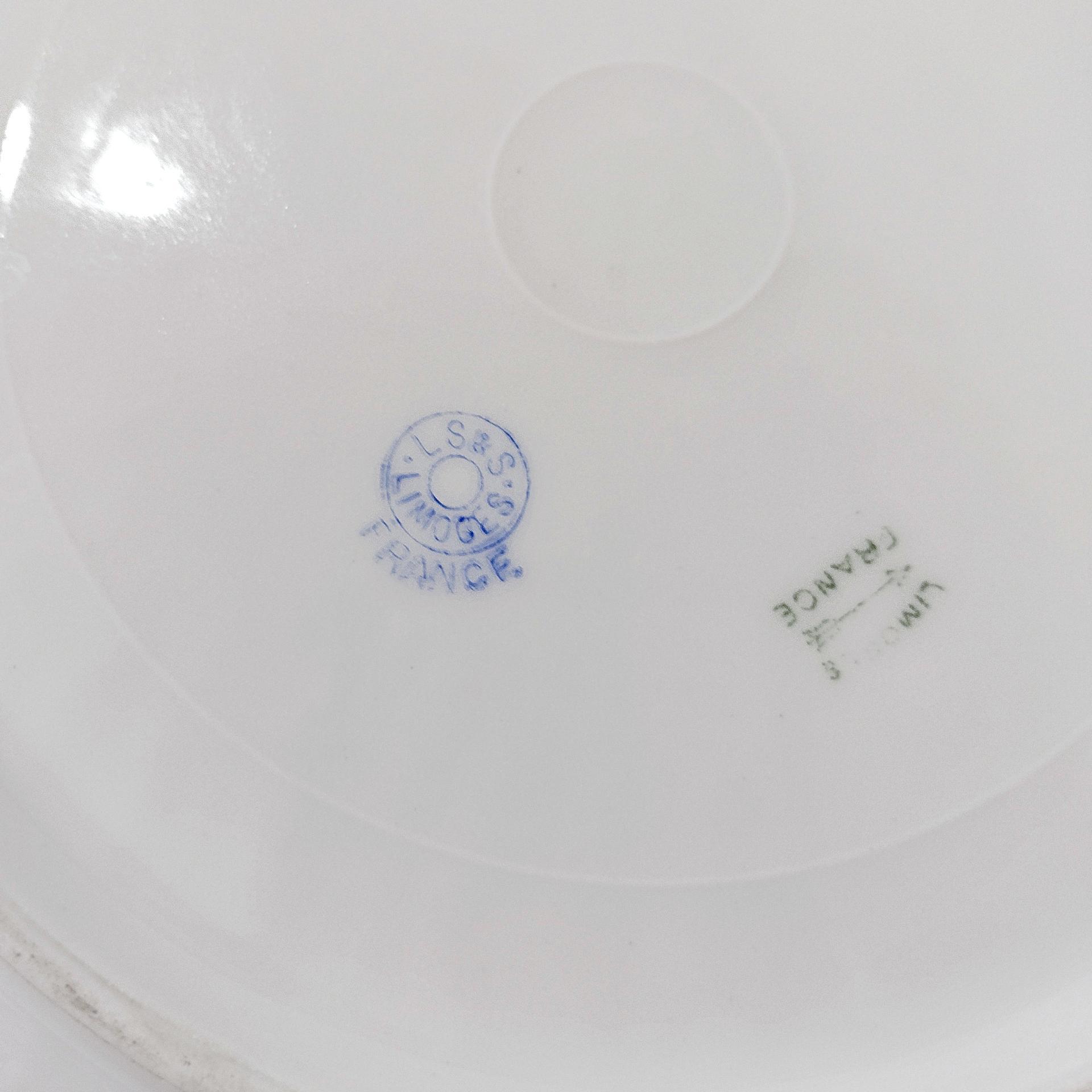Antique Limoges France Yellow Roses Floral Scalloped 8 1/2" Porcelain Plate