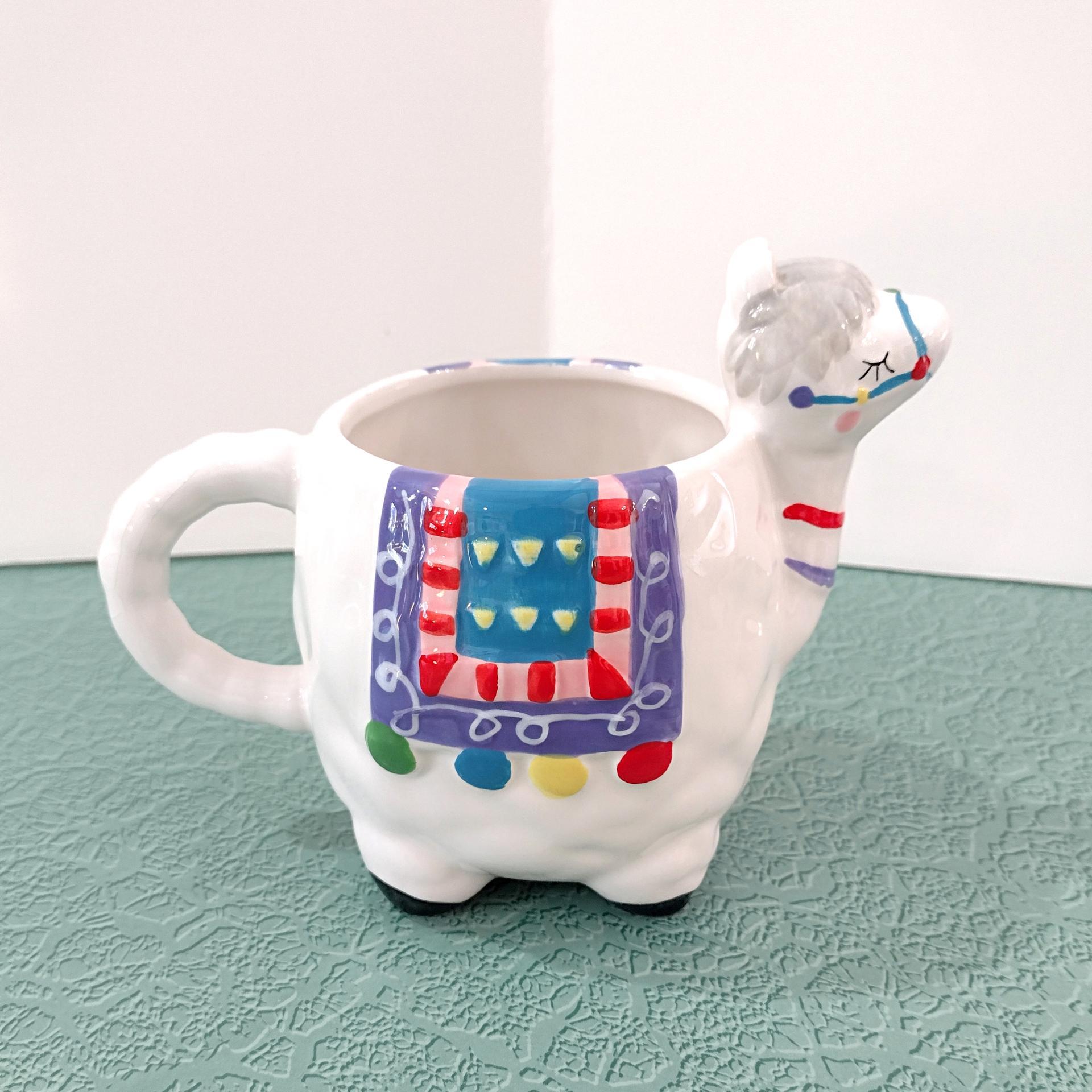 Vintage Llama Figurative Ceramic Coffee Tea Mug