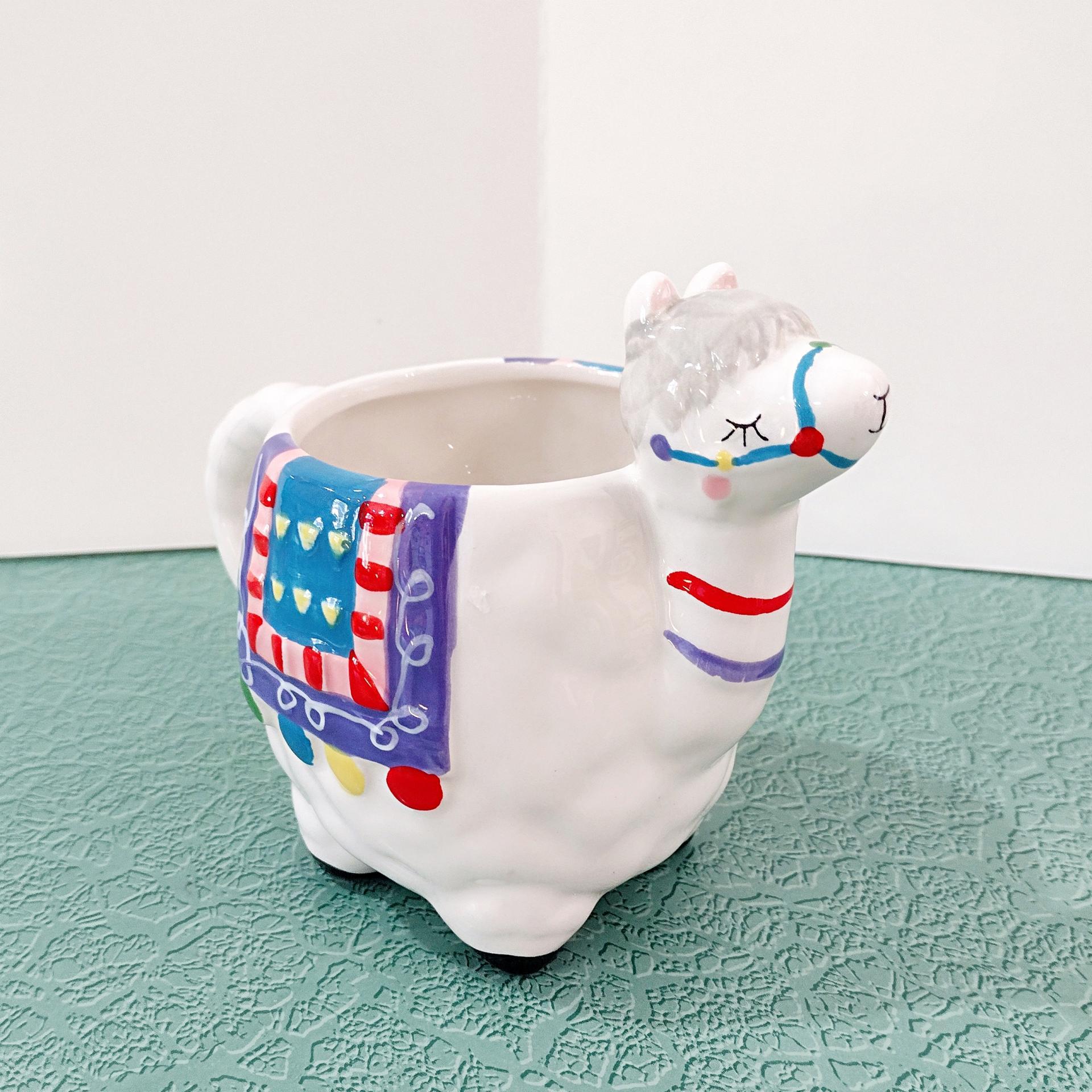 Vintage Llama Figurative Ceramic Coffee Tea Mug