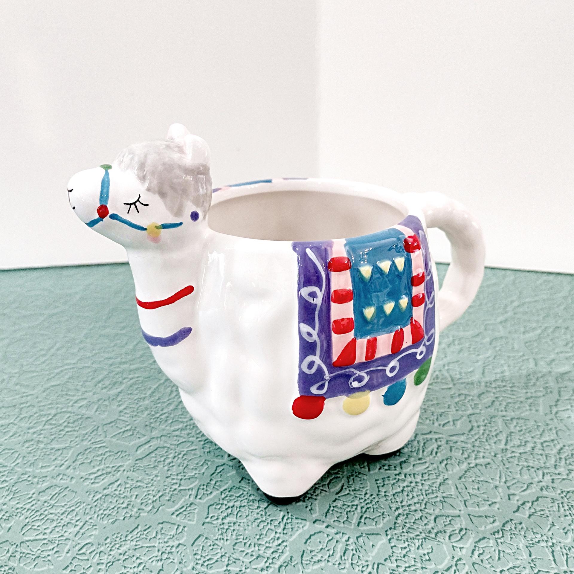 Vintage Llama Figurative Ceramic Coffee Tea Mug