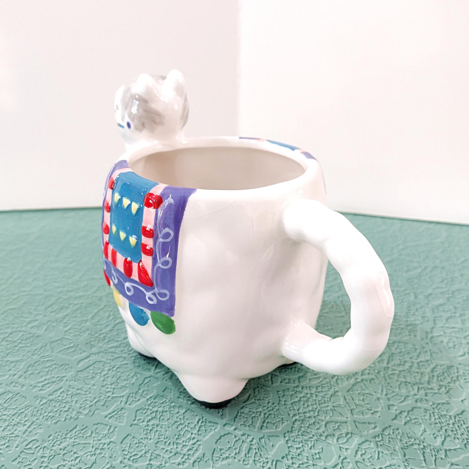 Vintage Llama Figurative Ceramic Coffee Tea Mug