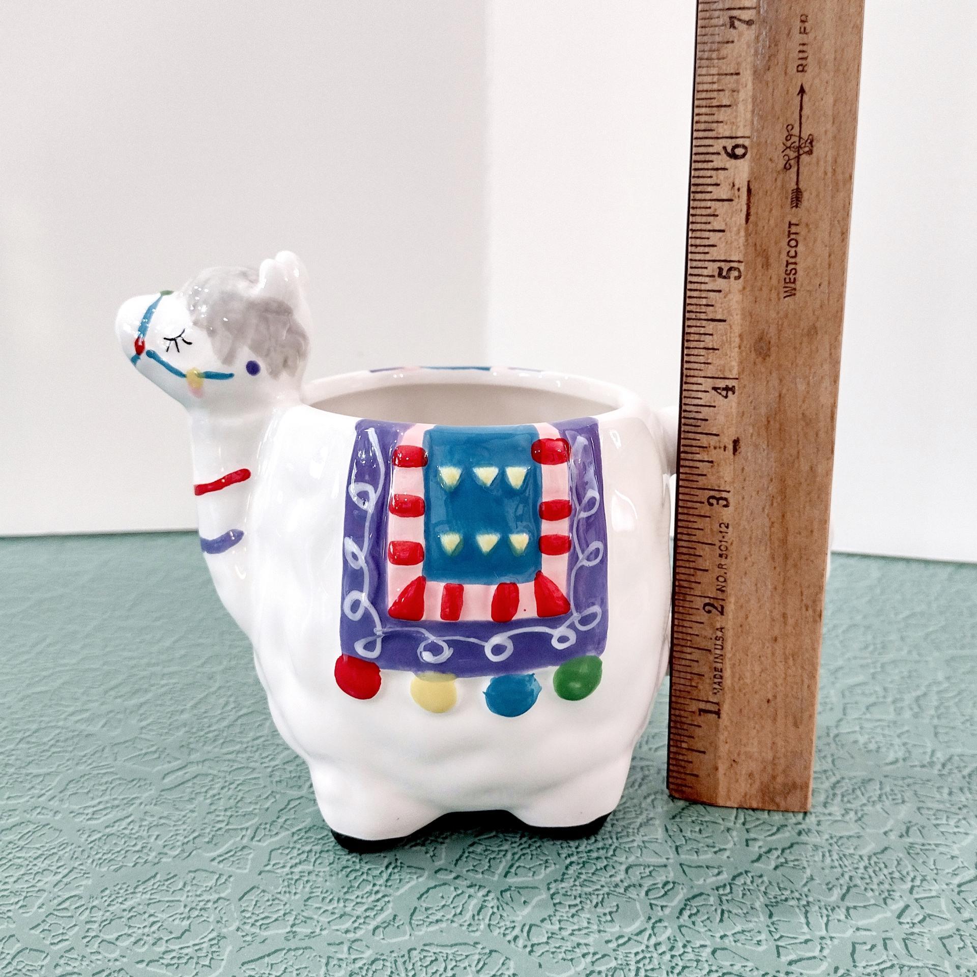 Vintage Llama Figurative Ceramic Coffee Tea Mug