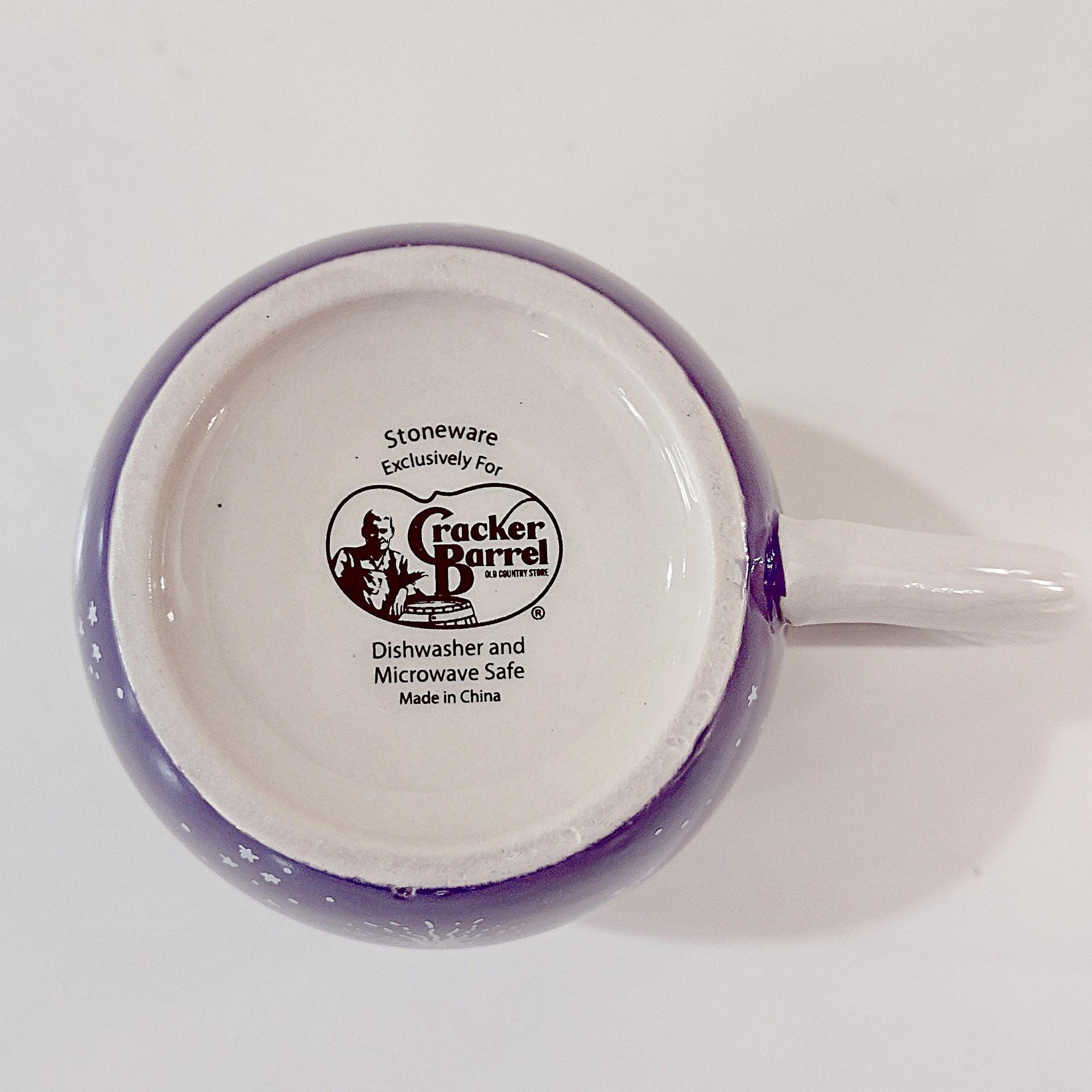 Vintage I Love You To The Moon and Back Ceramic Mug, Cracker Barrel Purple Moon and Stars Mug