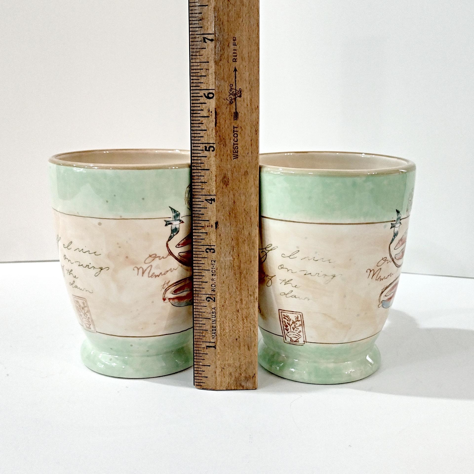 Vintage Susan Winget Shore Thing Ceramic Mugs, Set of 2, Starfish Lobster Ocean Sea Life Nautical Mugs