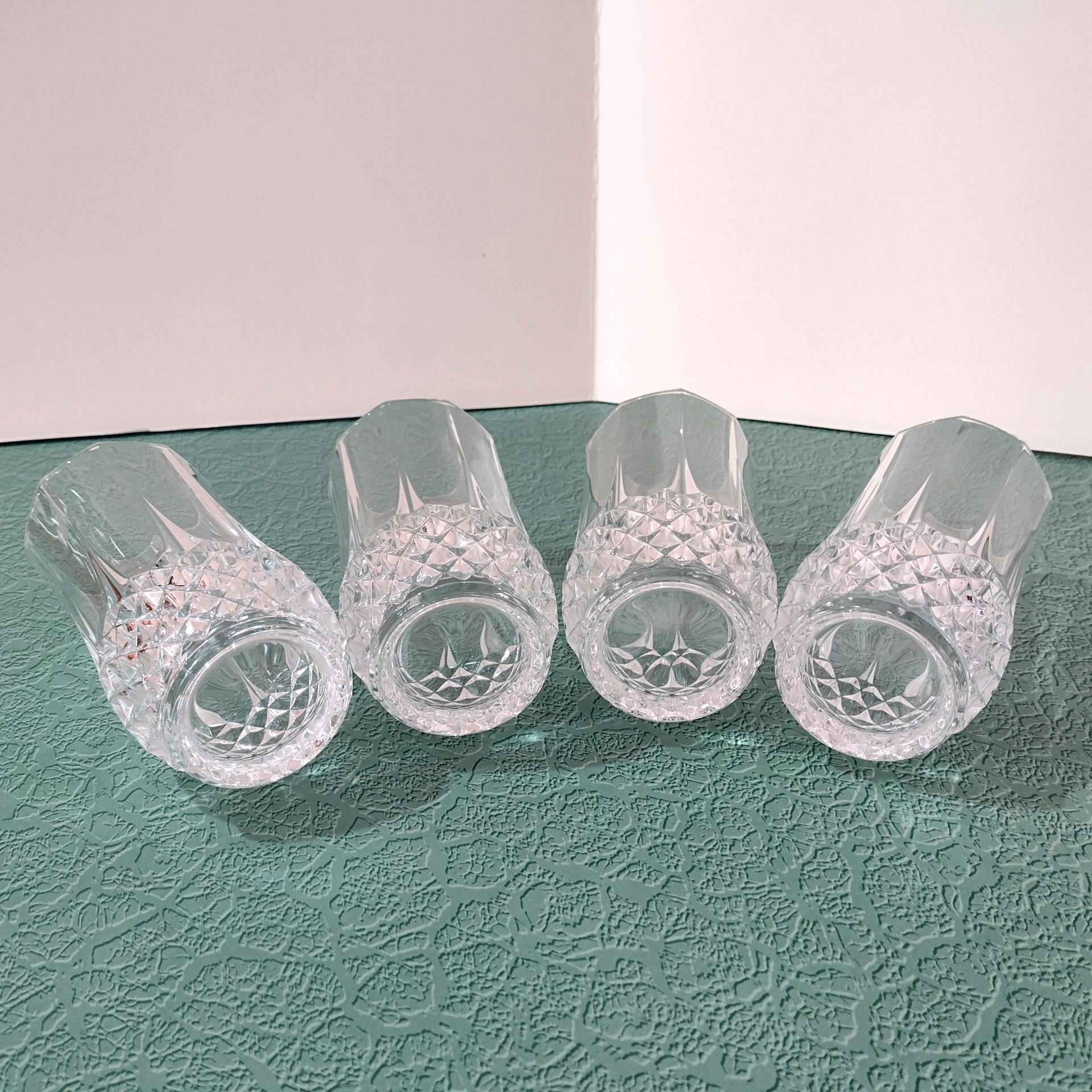 Vintage Cristal D'Arques Longchamp Crystal Highball Glasses, Set of Four, 8 Ounce Tumblers