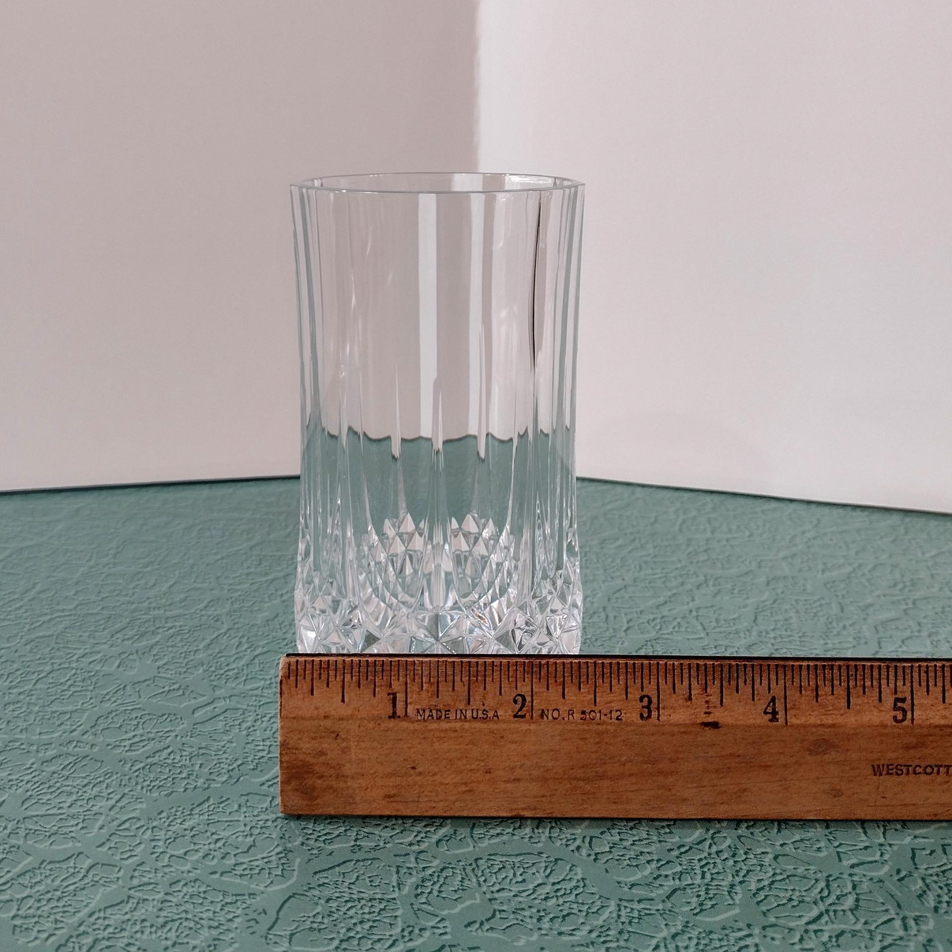 Vintage Cristal D'Arques Longchamp Crystal Highball Glasses, Set of Four, 8 Ounce Tumblers
