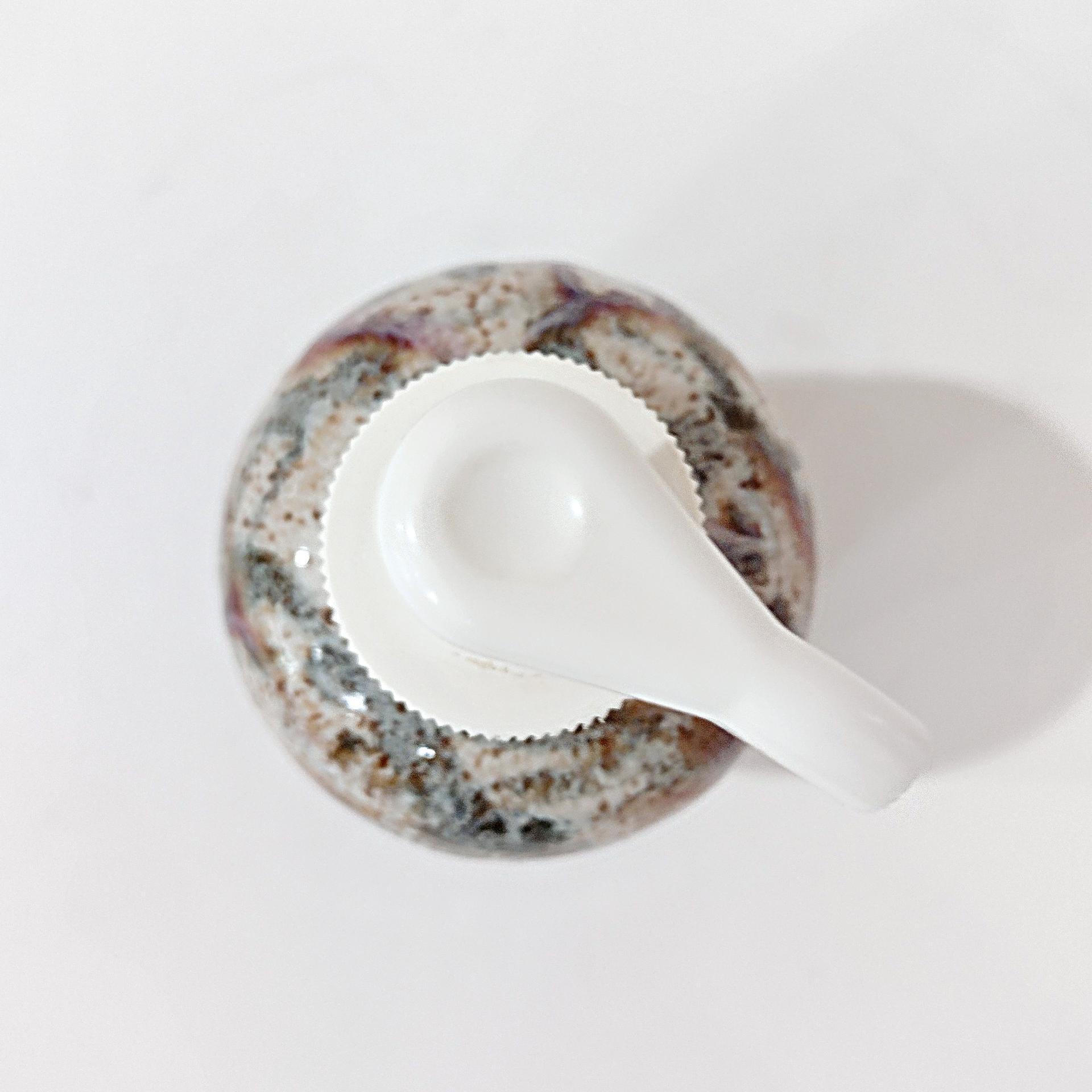 Vintage Ceramic Soap Lotion Dispenser, Green and Maroon Lucaks Pottery Sodus Point New York