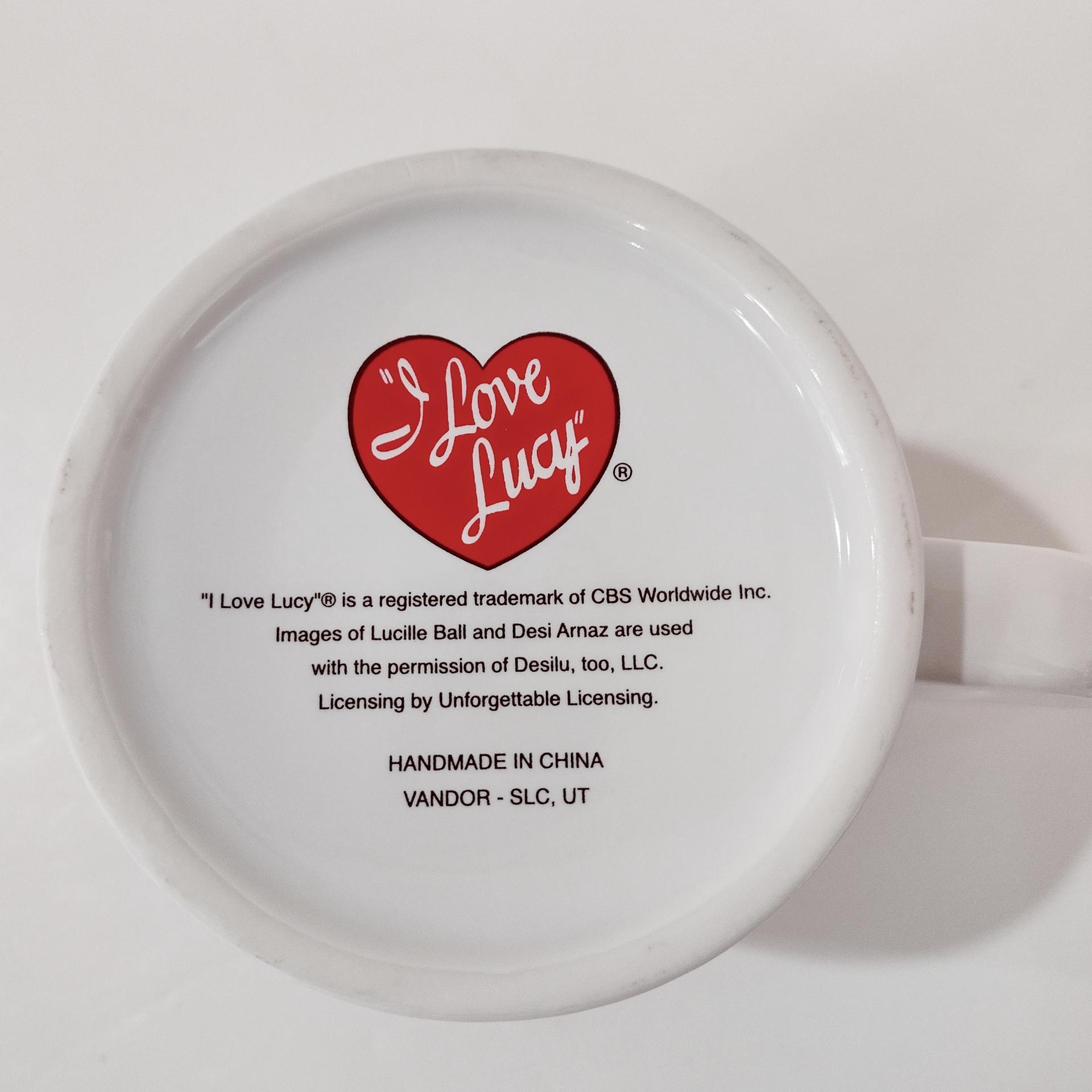 Vintage 50th Anniversary I Love Lucy Coffee Tea Mug, Episode 39 Job Switching, Lucille Ball Collectible