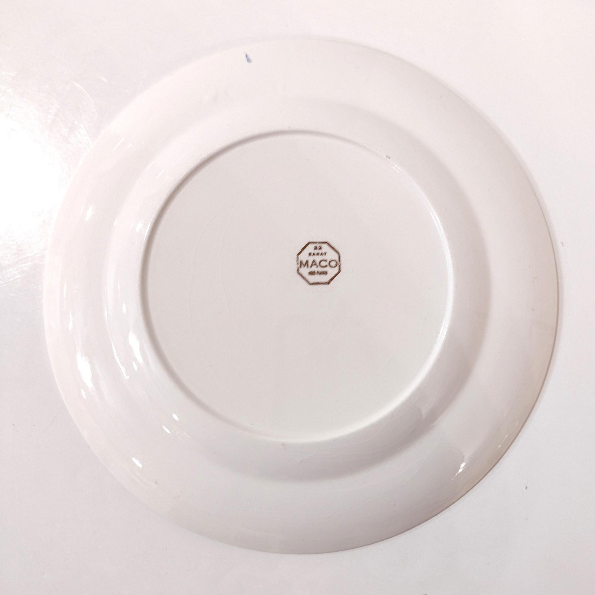 Vintage MACO Floral Ceramic 10 Inch Dinner Plate with 22K Gold Accents