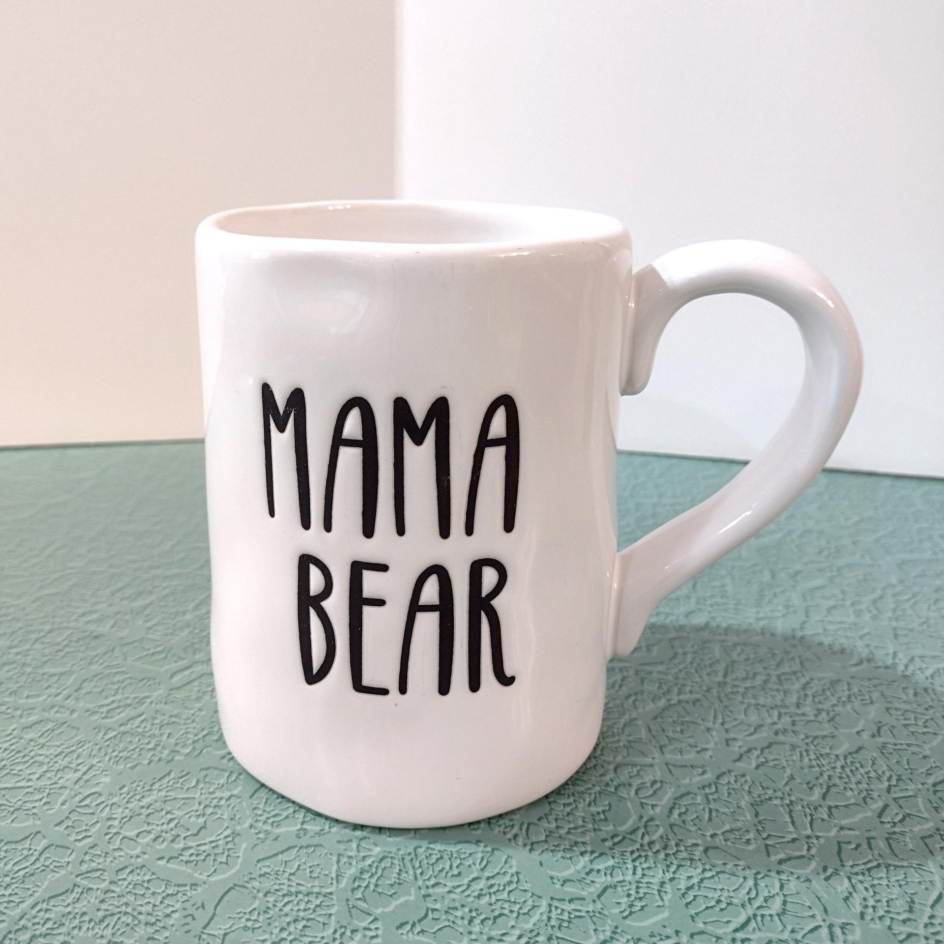 Vintage Mama Bear White Ceramic Coffee Tea Mug, Large Oversized Mug, Mother's Day Gift