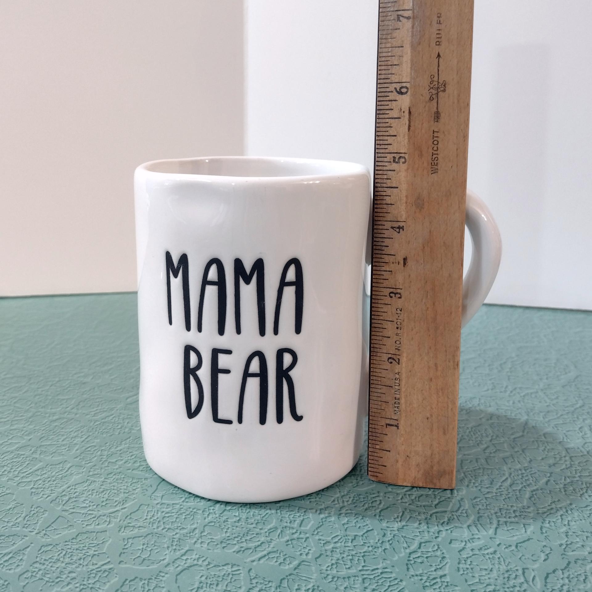 Vintage Mama Bear White Ceramic Coffee Tea Mug, Large Oversized Mug, Mother's Day Gift