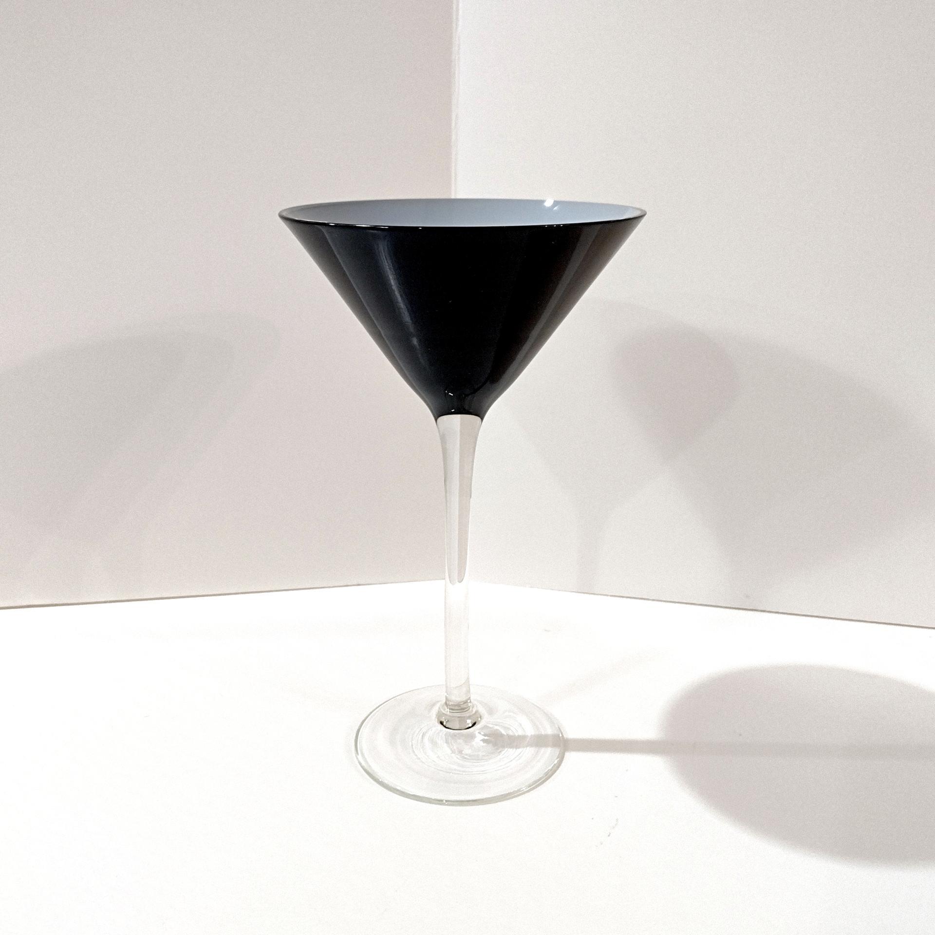 Vintage Black and White Martini Cocktail Glass