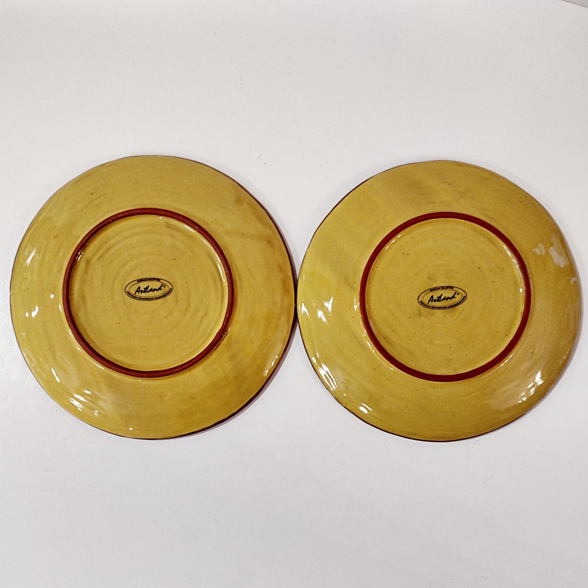 Vintage Artland Margaux Collection Ceramic Salad Dessert Appetizer Plates, Set of Two, Tuscan Style Servingware
