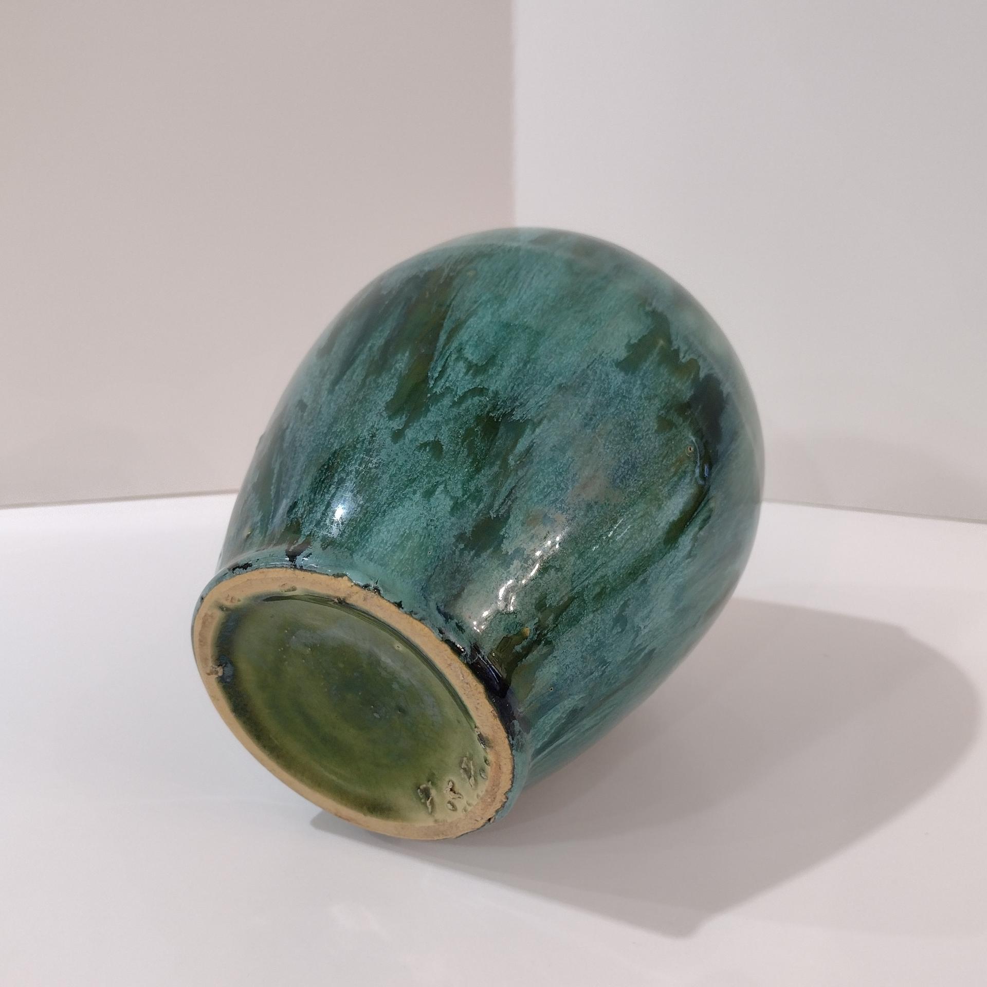 Vintage McCoy Green Onyx Ceramic Vase, 1930's Mccoy Pottery