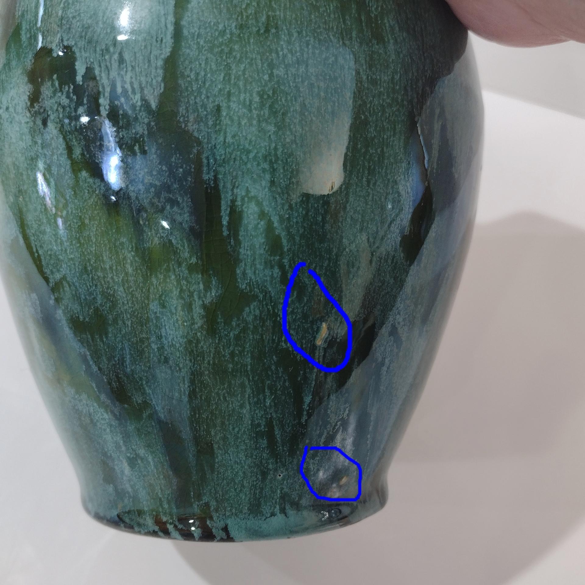 Vintage McCoy Green Onyx Ceramic Vase, 1930's Mccoy Pottery