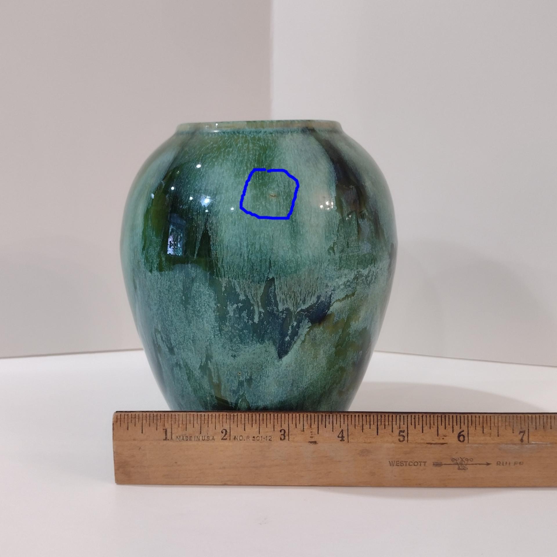 Vintage McCoy Green Onyx Ceramic Vase, 1930's Mccoy Pottery