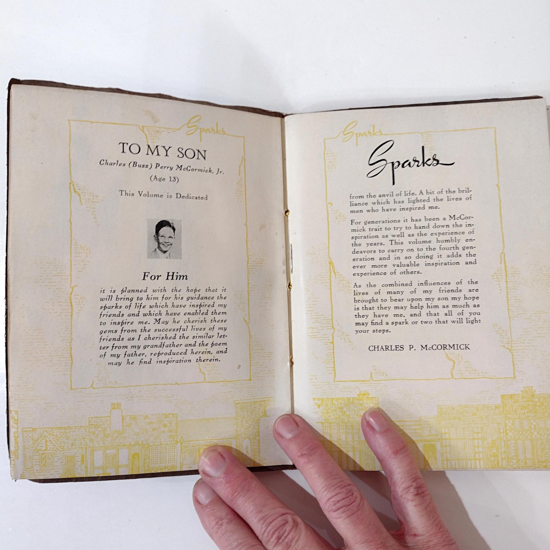 Vintage SIGNED 1st Edition Charles P McCormick Sparks of Inspiration of Those Who Have Inspired Me, McCormick Spice Co Inspirational Book