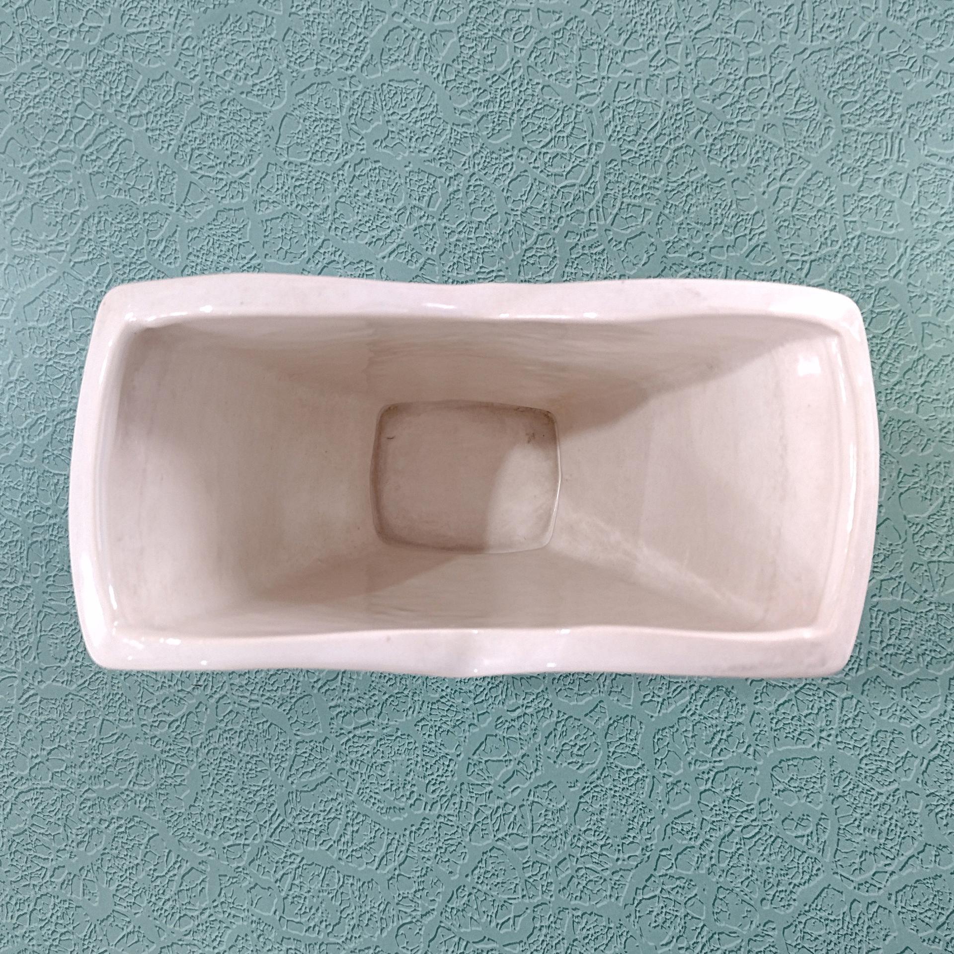 Vintage McCoy Brown Rose Ceramic Heart Double Arch Vase, 1950's Mccoy Pottery