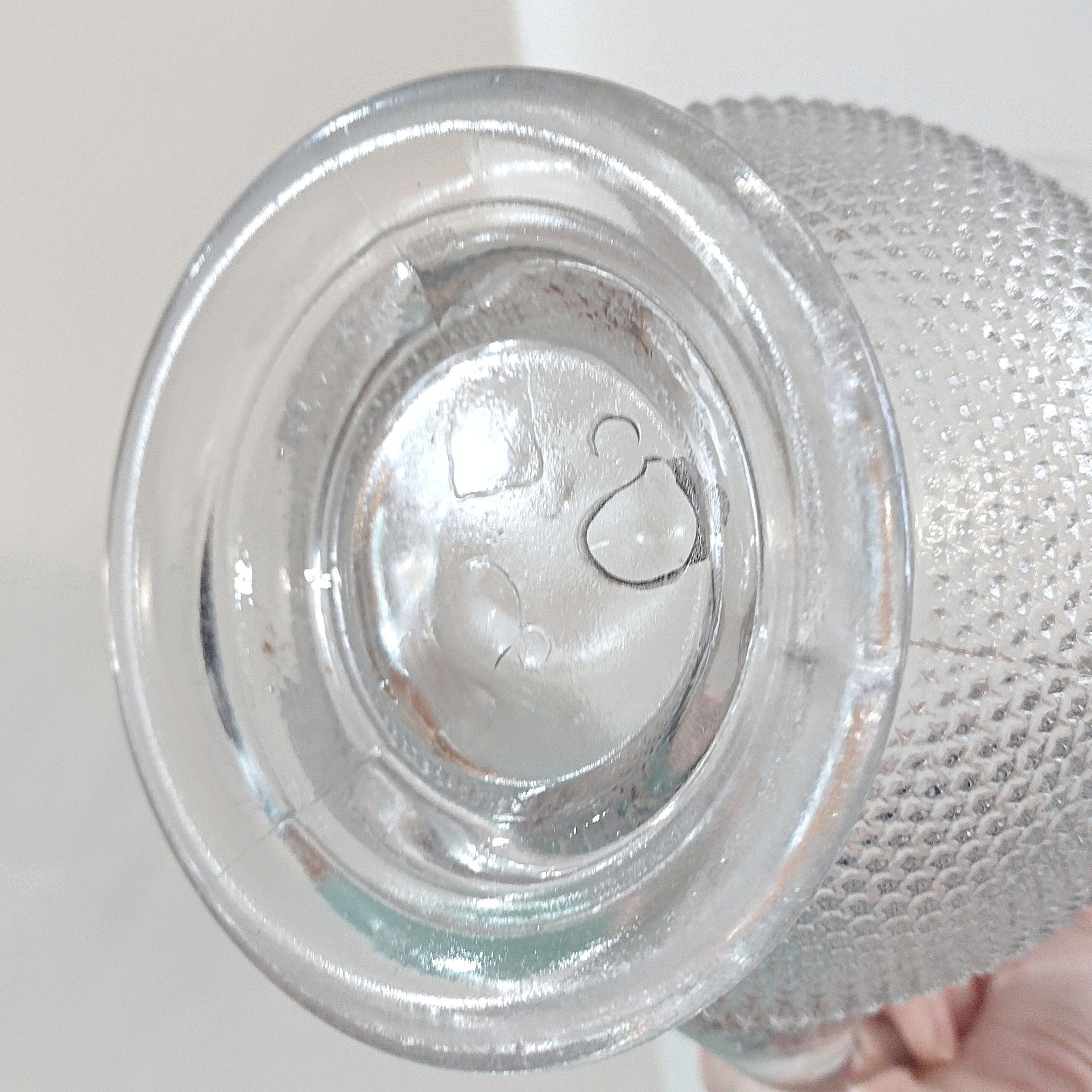 Antique McKee Snowflake Star Rosetted Pressed Glass Pitcher, UV Reactive Manganese Glass, Large Vintage Clear Glass Pitcher