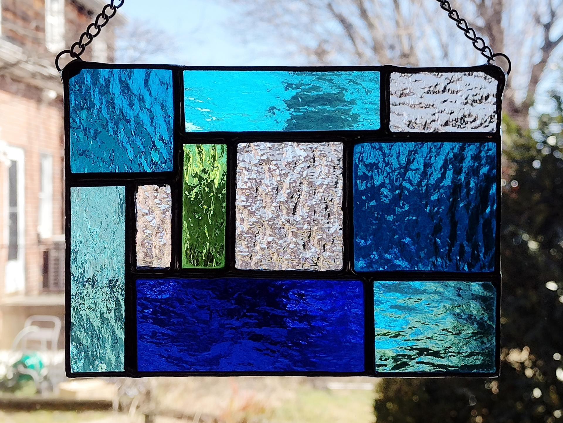 Geometric Mondrian Style Suncatcher