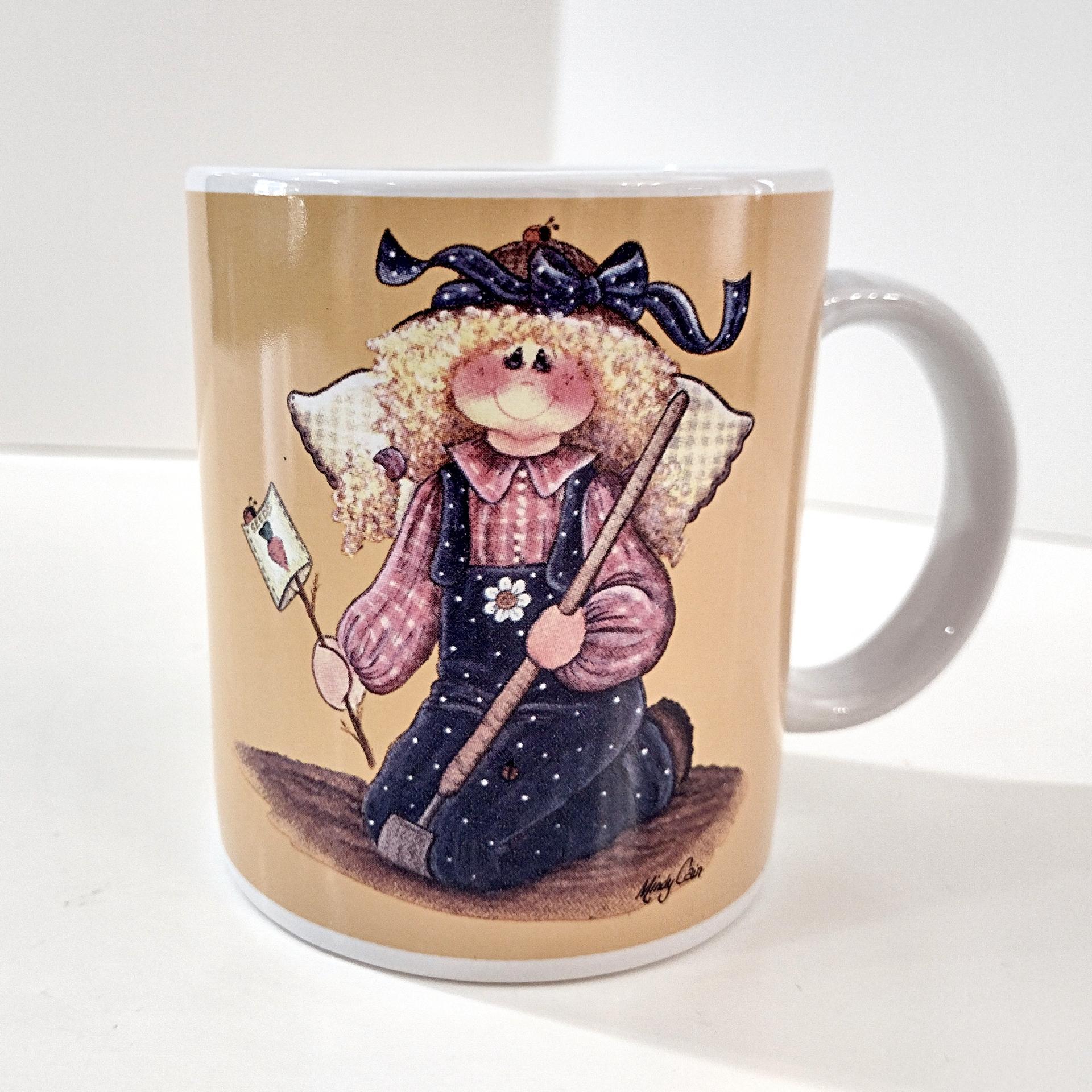 Vintage Mindy Cain Gardening Angel Mugs, Set of Three