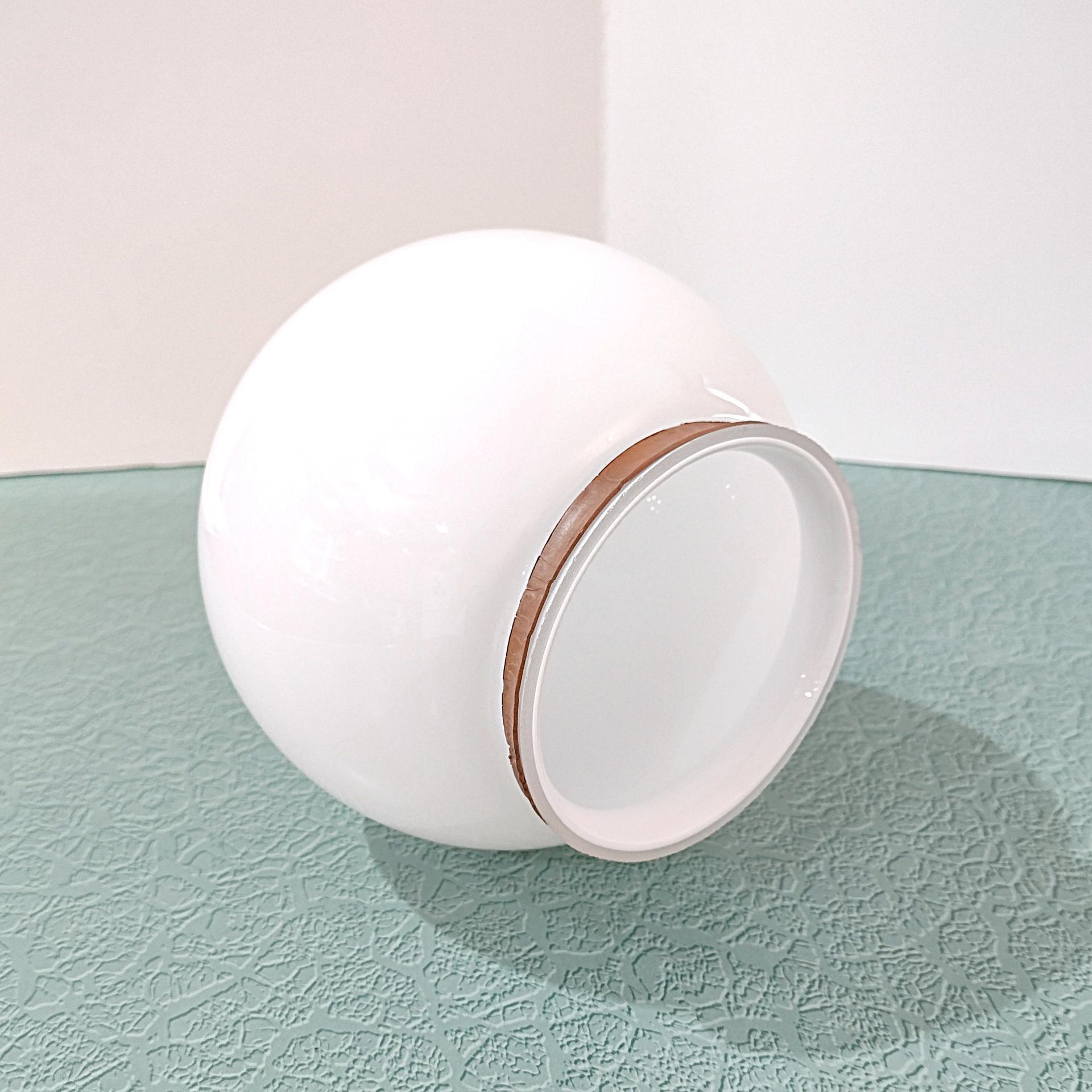 Vintage Round White Milk Glass Globe Light Cover Shade