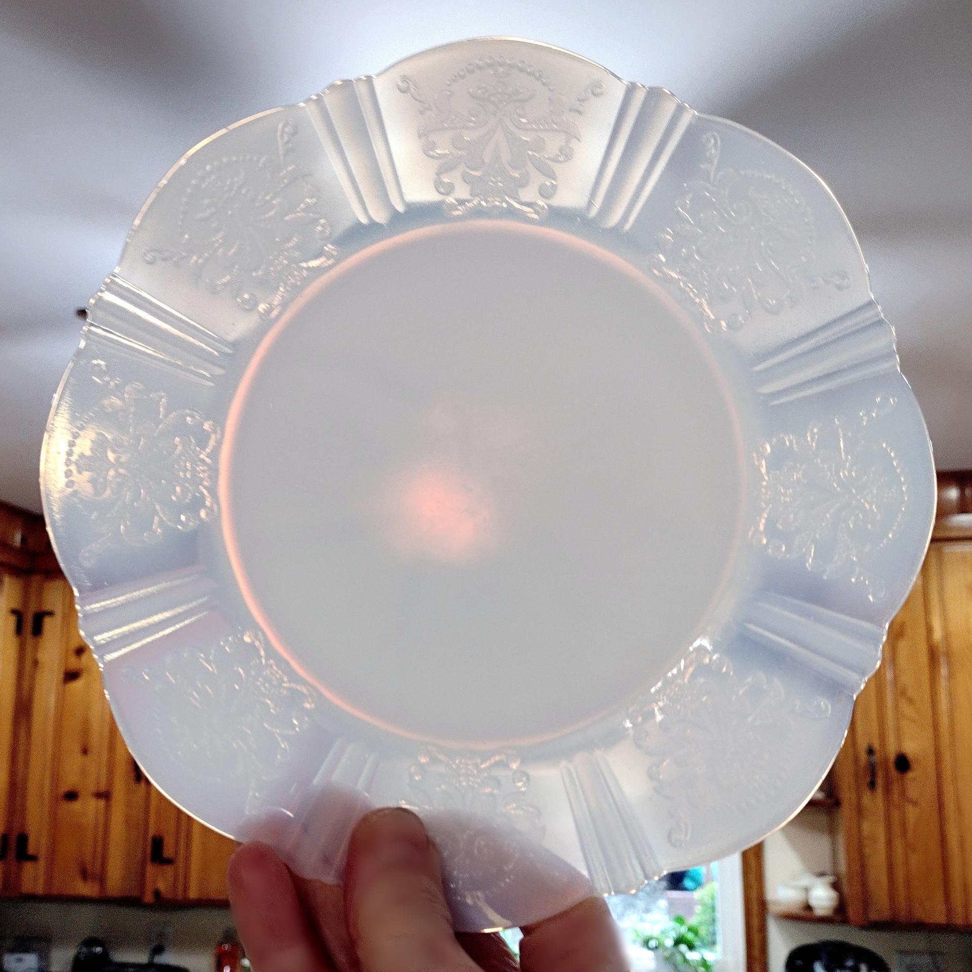 Vintage Macbeth Evans American Sweetheart Monax Glass Salad Dessert Appetizer Plates, Set of Four, 1930's Depression Glassware