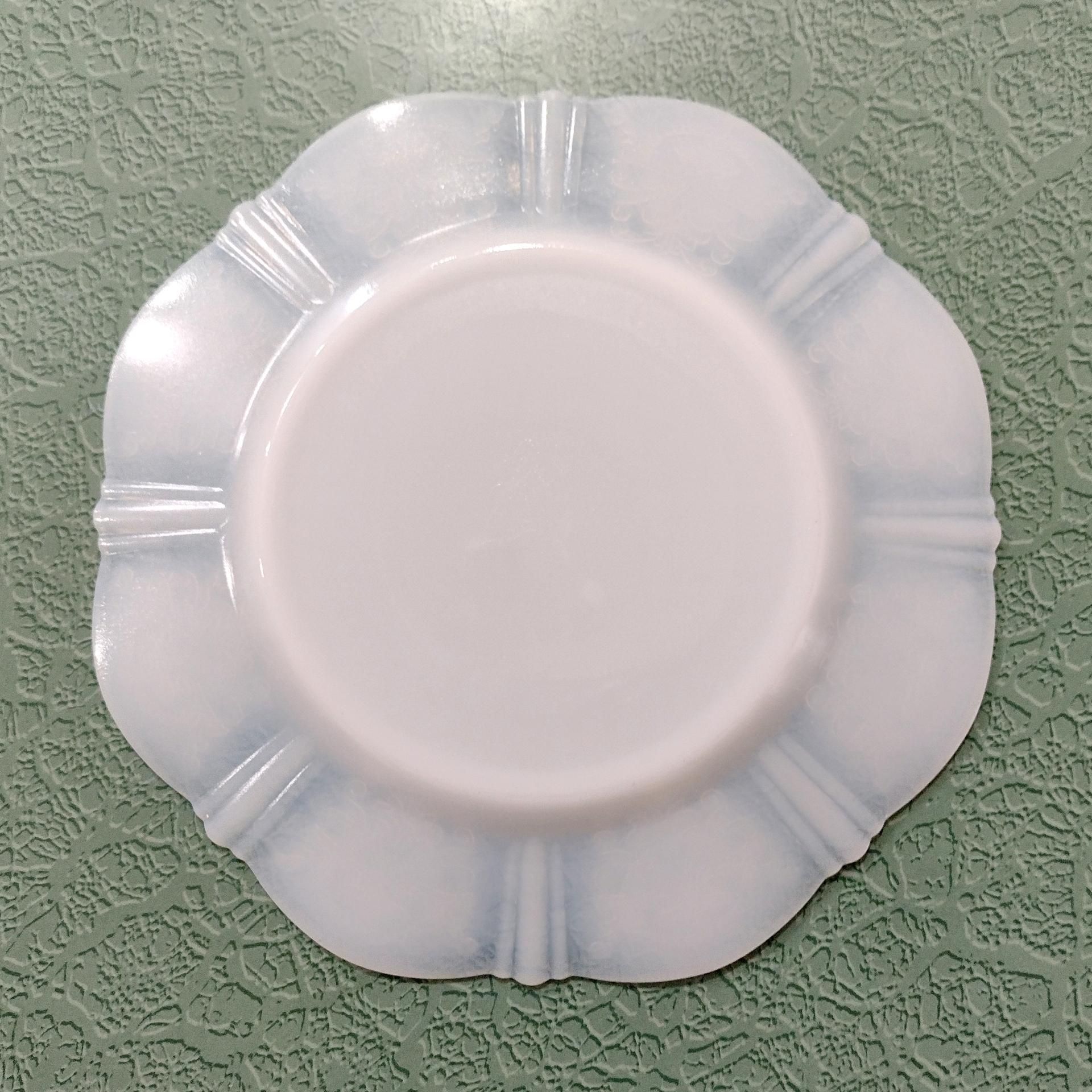 Vintage Macbeth Evans American Sweetheart Monax Glass Salad Dessert Appetizer Plates, Set of Four, 1930's Depression Glassware