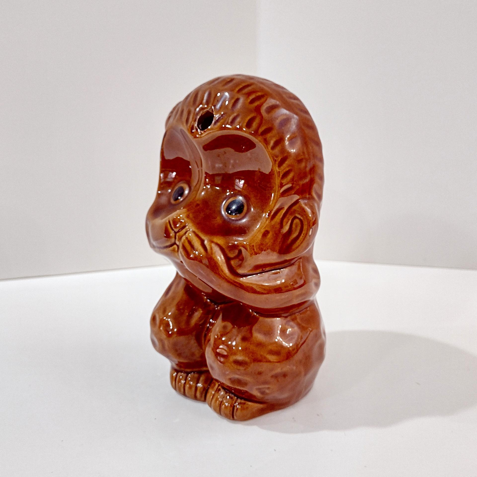 Vintage Ceramic Speak No Evil Monkey Tiki Cocktail Mug, Benihana Monkey Collectible Drink Cup, 1970s Restaurant Souvenir Kitsch